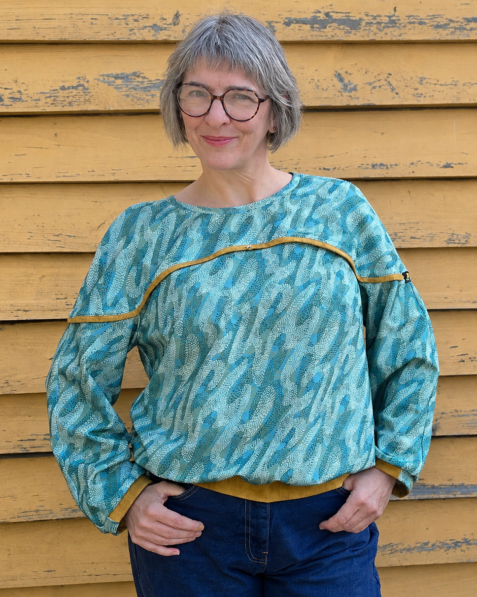Organic fabric - Sommergold Schwarm petrol