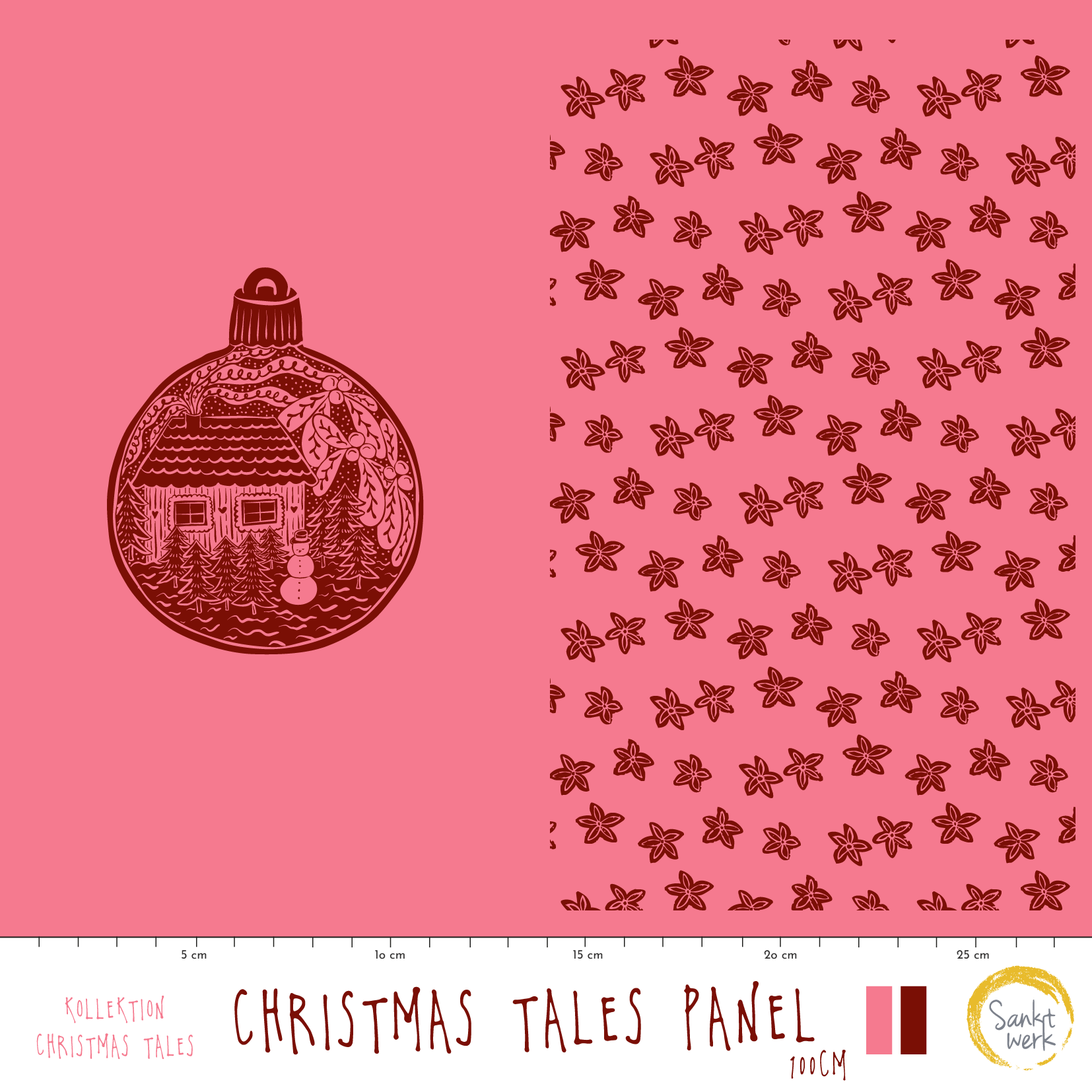 Organic Fabric - Christmas Tales Panel 100cm 
