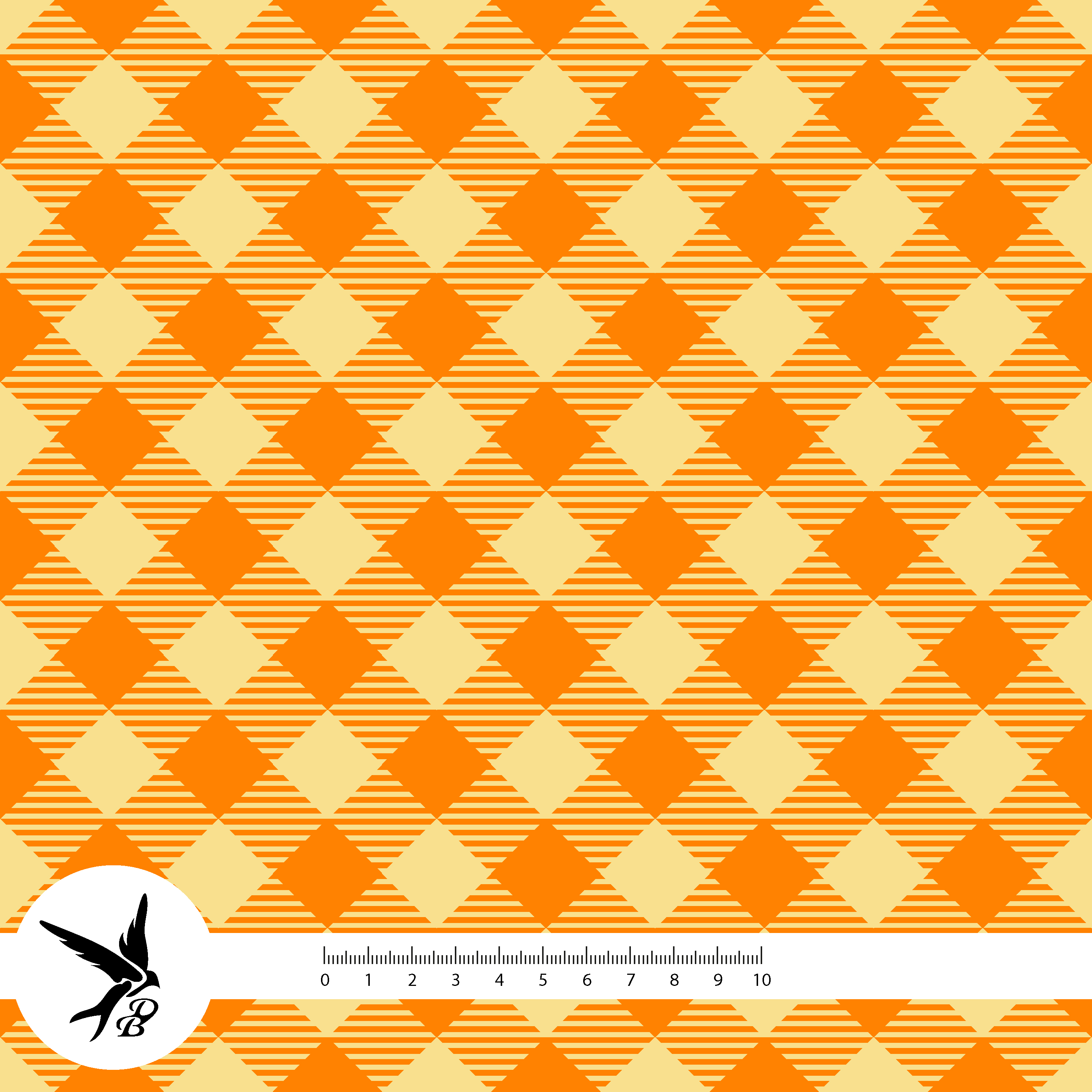 Bio Stoff - Dragonfly Karo Orange von Daniela Bonn in orange
