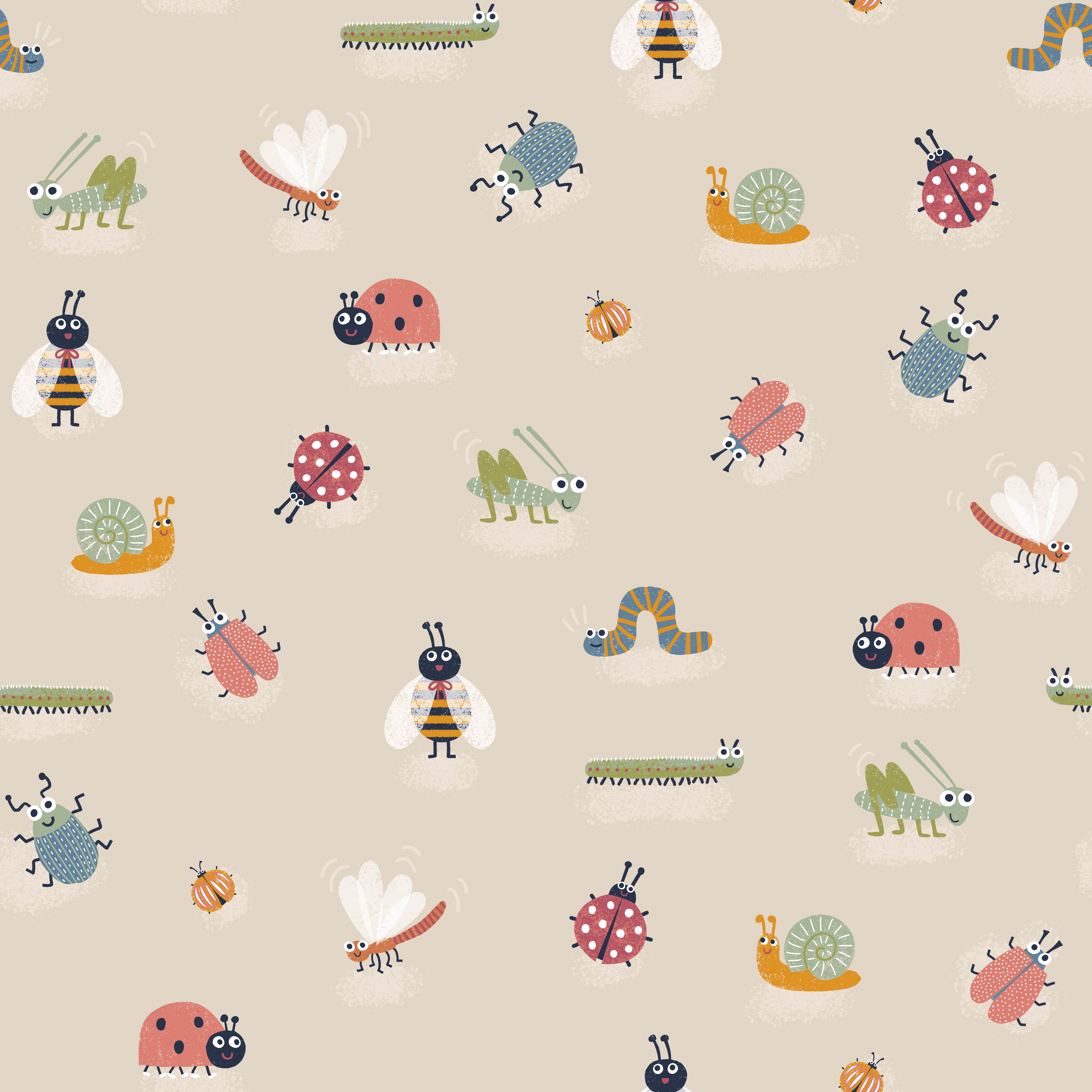 Bio Webware Stoff - Little Bugs - PetraCoumans, Tiere, creme, 100% Bio-Baumwolle Bio Webware Stoff - Little Bugs - PetraCoumans, Tiere, creme, 100% Bio-Baumwolle