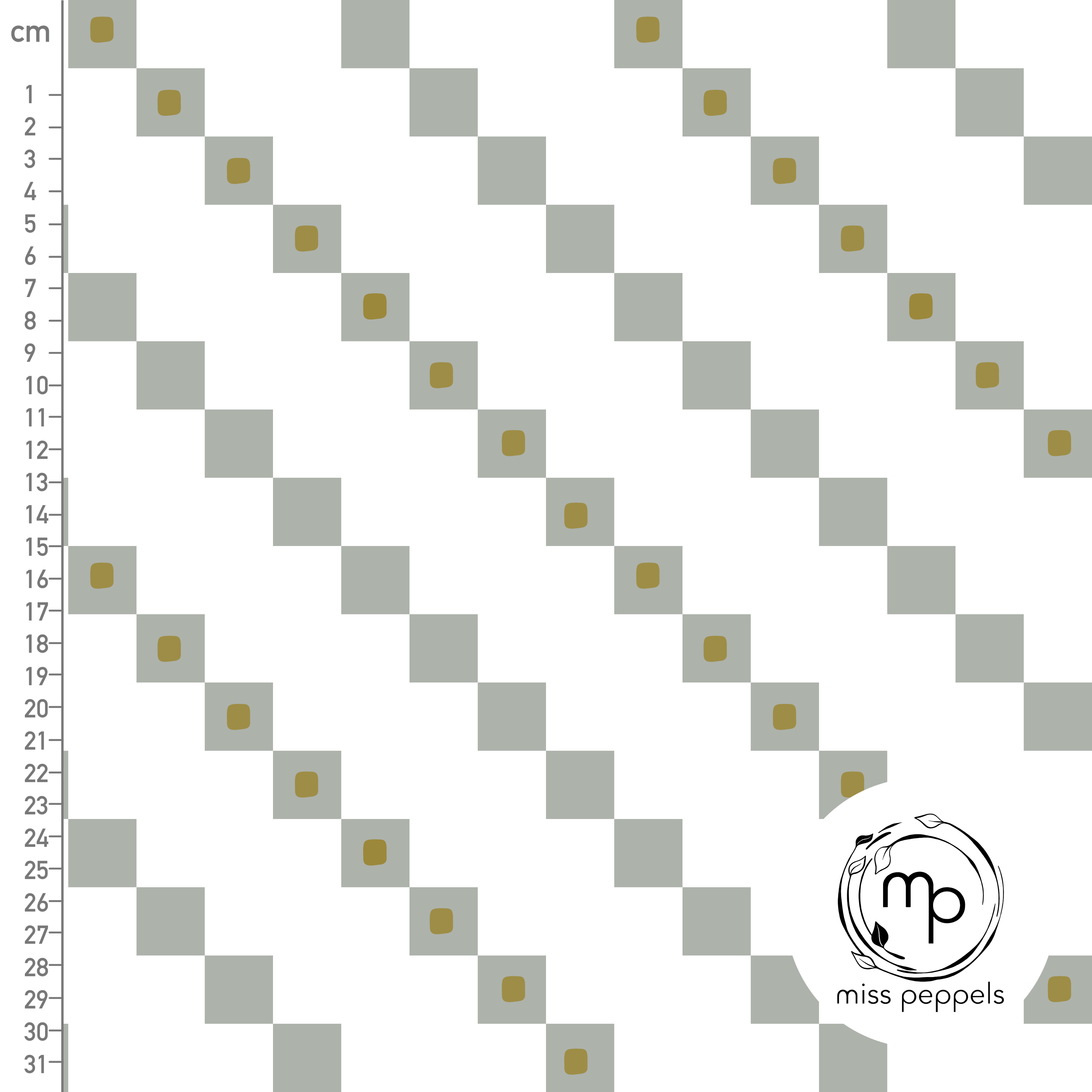 Bio Stoff - Karo Ocker von misspeppels in weiß