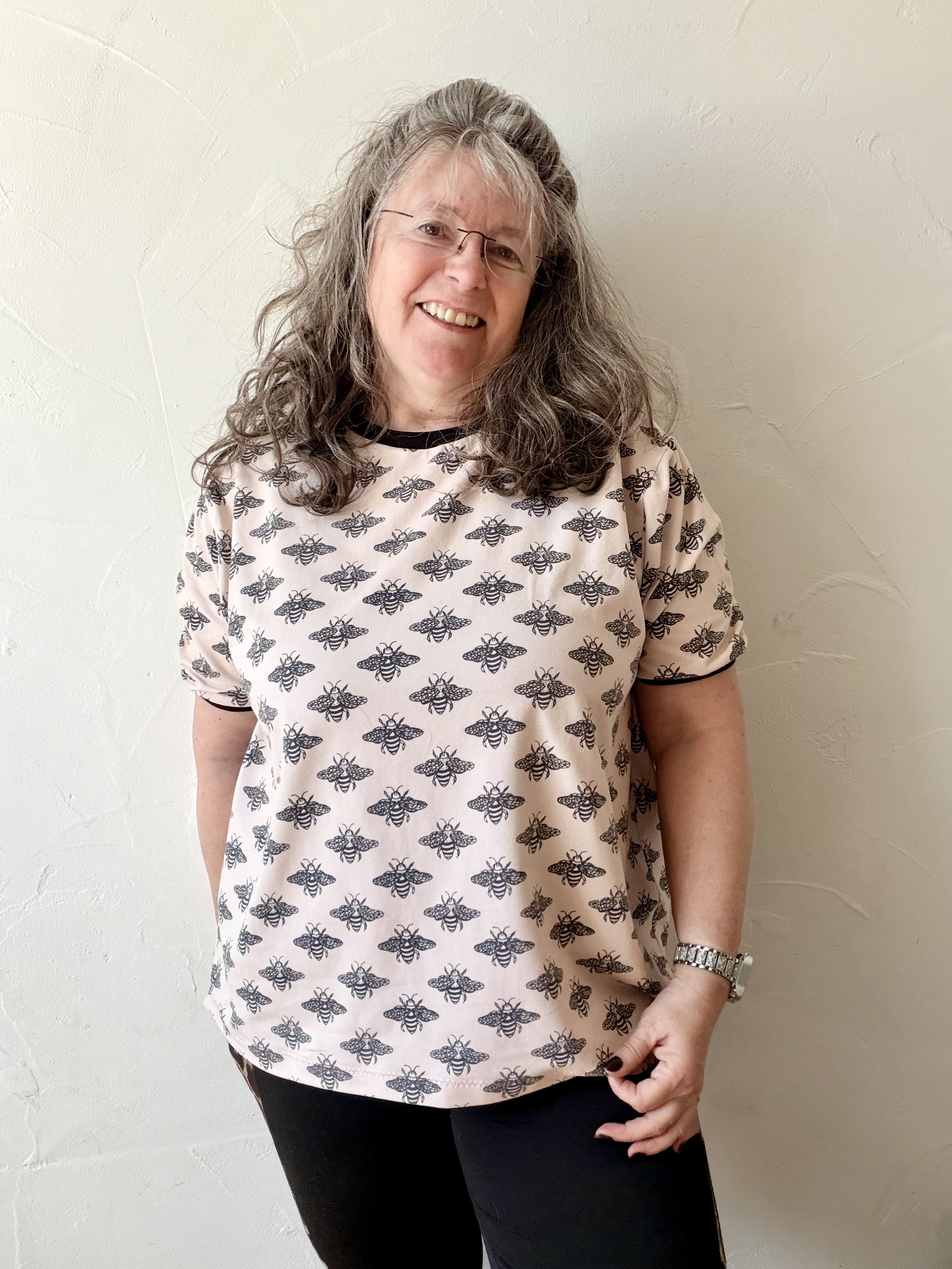 Organic fabric - Frühlingsbienen beige