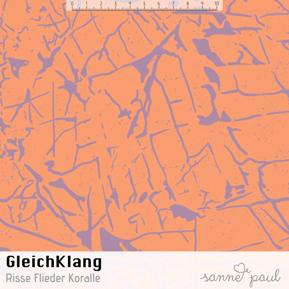 Organic Fabric  - Gleichklang Risse lilac, corall