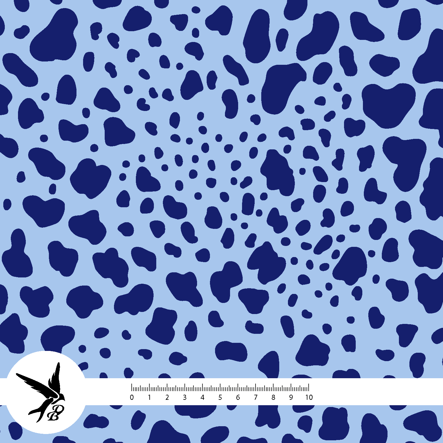 Bio Stoff - Wild Pattern Animalprint Blau von Daniela Bonn in blau