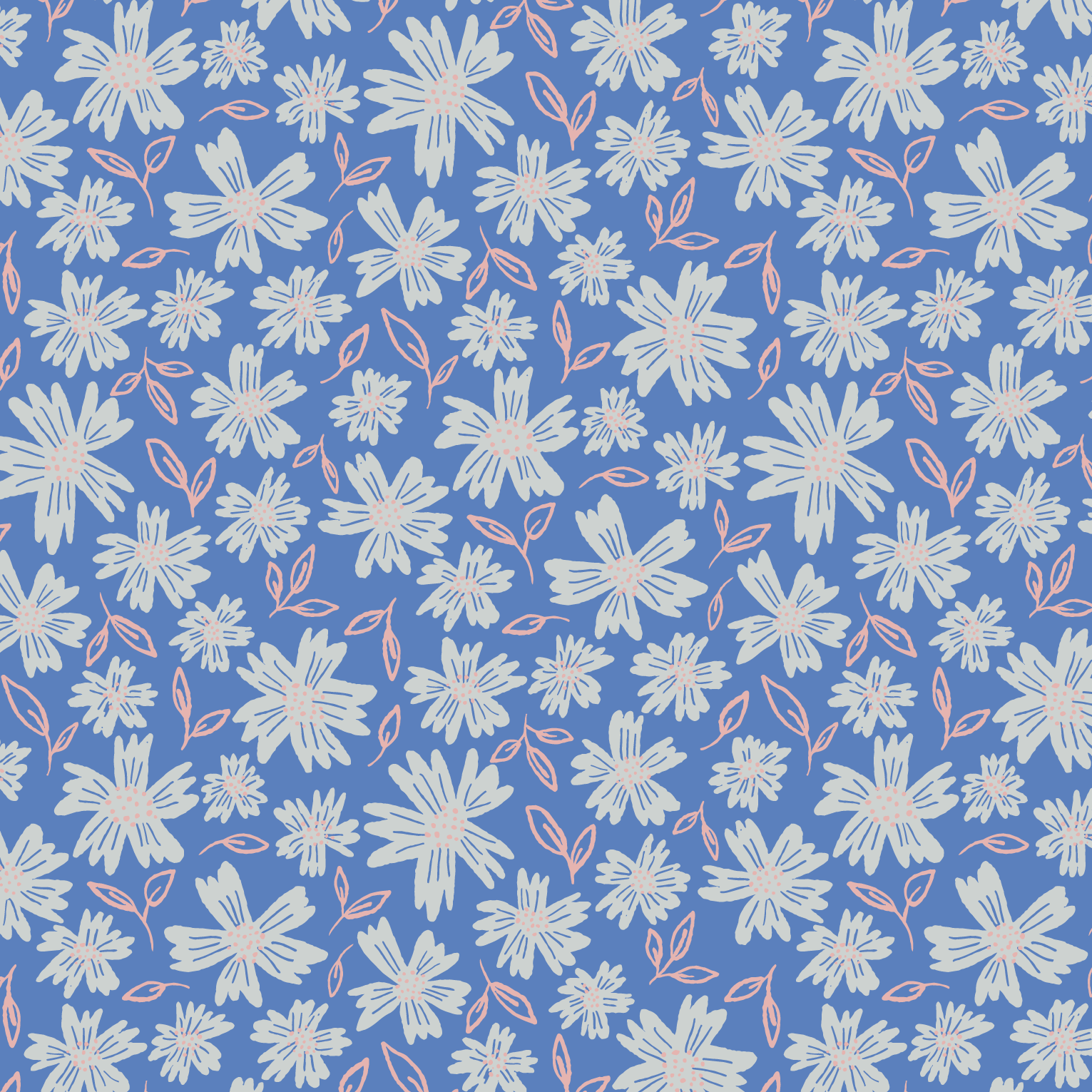 Organic fabric  - Savanna Garden blue