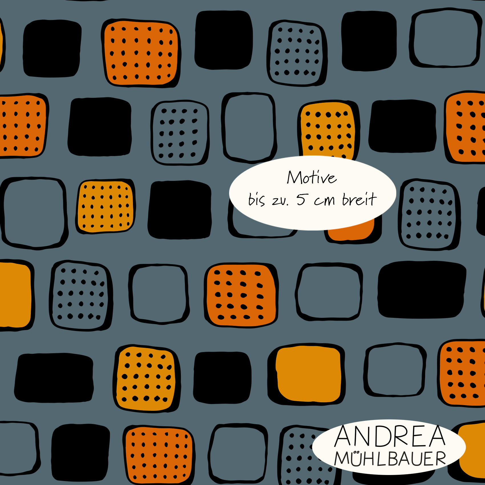 Bio Summersweat Stoff - Handdrawn Squares Small Jeansblue - AndreaMuehlbauer, blau, Geometrische Muster Breite 150 cm Bio Summersweat Stoff - Handdrawn Squares Small Jeansblue - AndreaMuehlbauer, blau, Geometrische Muster Breite 150 cm