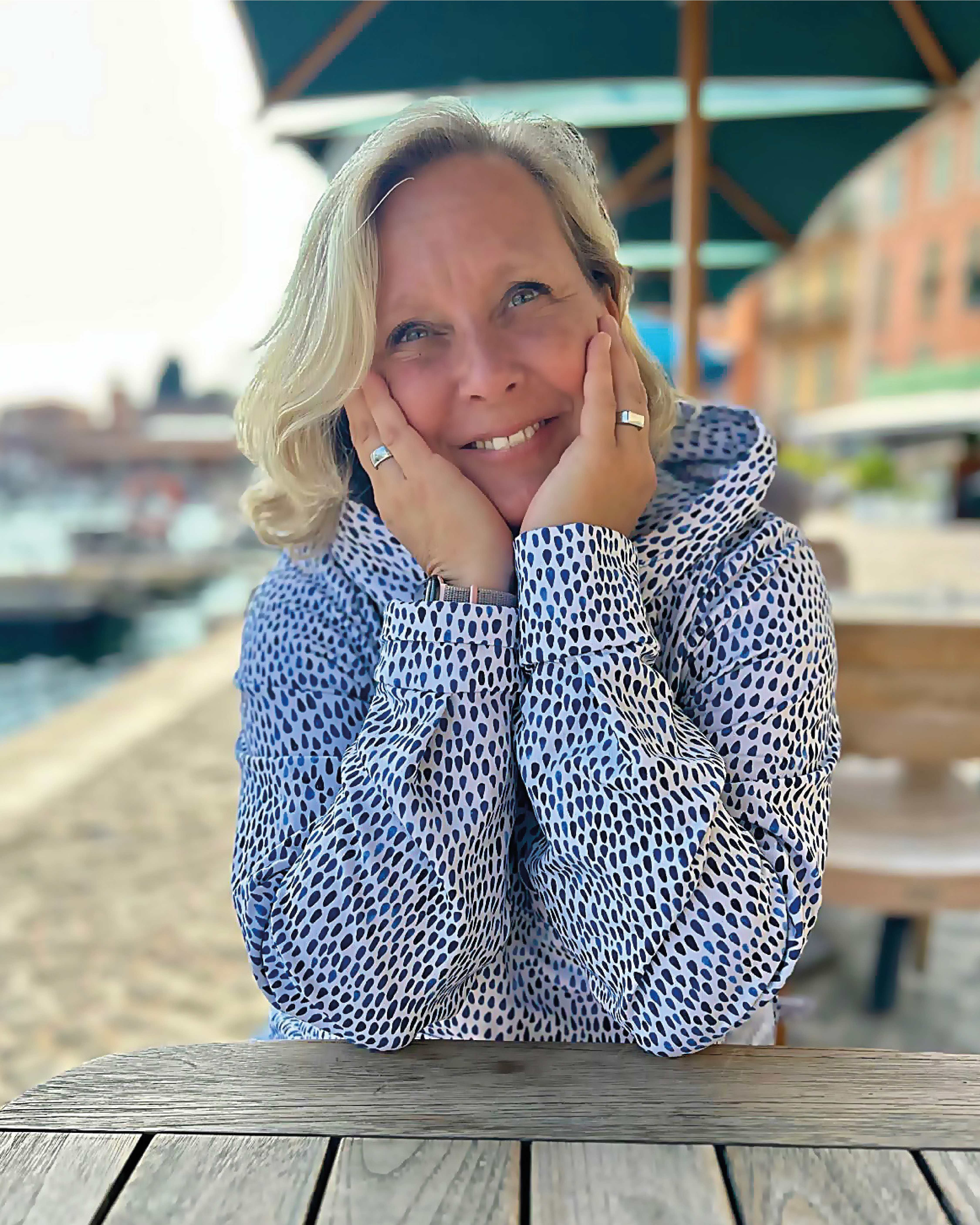 Organic Fabric - Rainy Day Blue by Alexandra Weise in blue