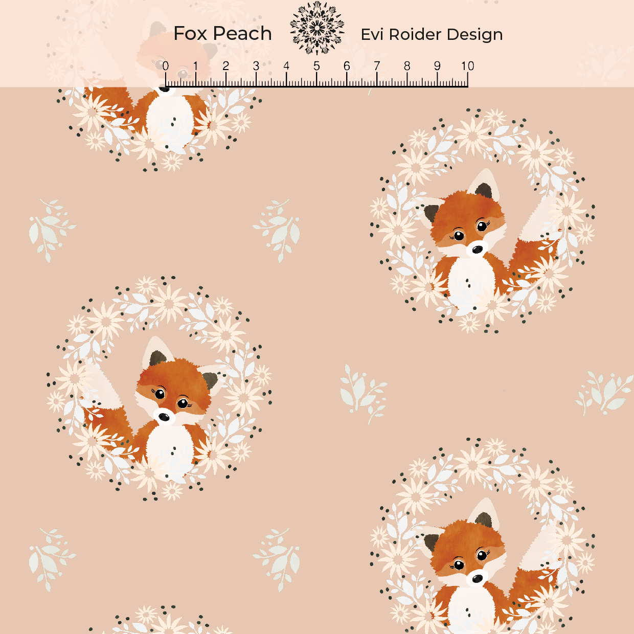 Bio Stoff  -  Fox Peach - EviRoider, Tiere, Kinder, rosa