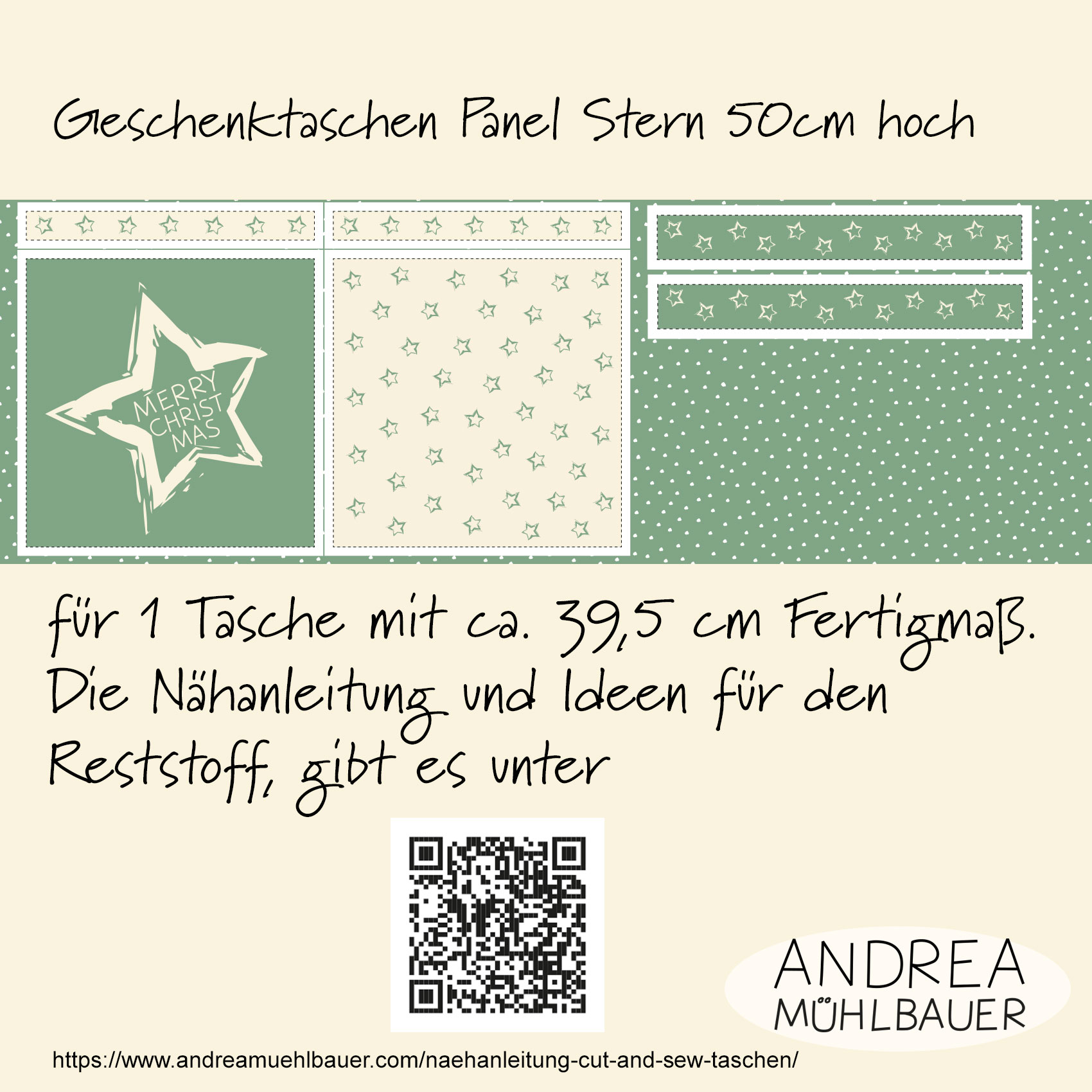 Bio Webware Stoff - 50 cm Panel Geschenktasche Stars sage - AndreaMuehlbauer, grün, 100% Bio-Baumwolle Bio Webware Stoff - 50 cm Panel Geschenktasche Stars sage - AndreaMuehlbauer, grün, 100% Bio-Baumwolle