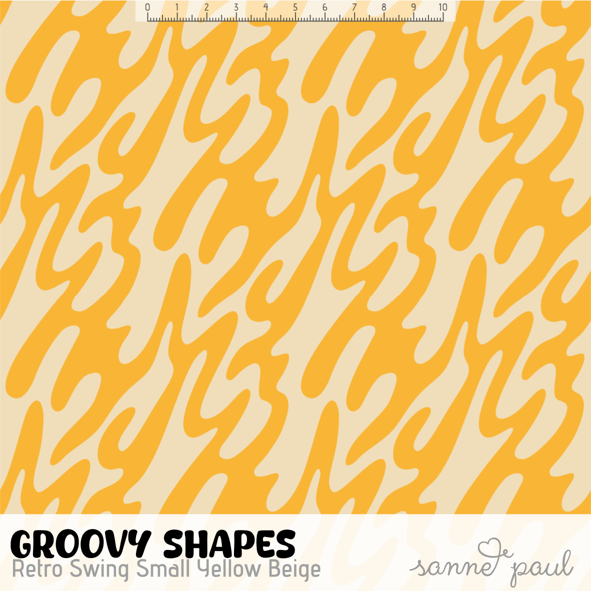 Bio Stoff - Groovy Shapes Retro Swing Small gelb, beige