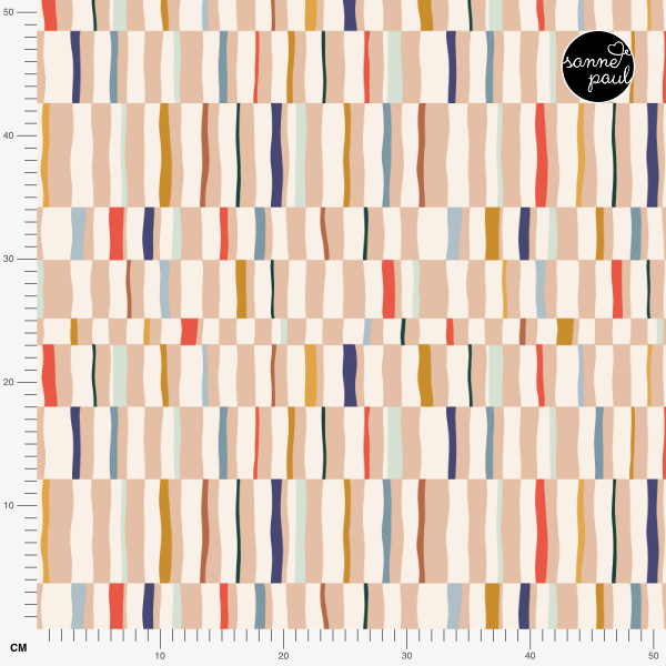 Bio Stoff  - Küstenatelier Streifen beige