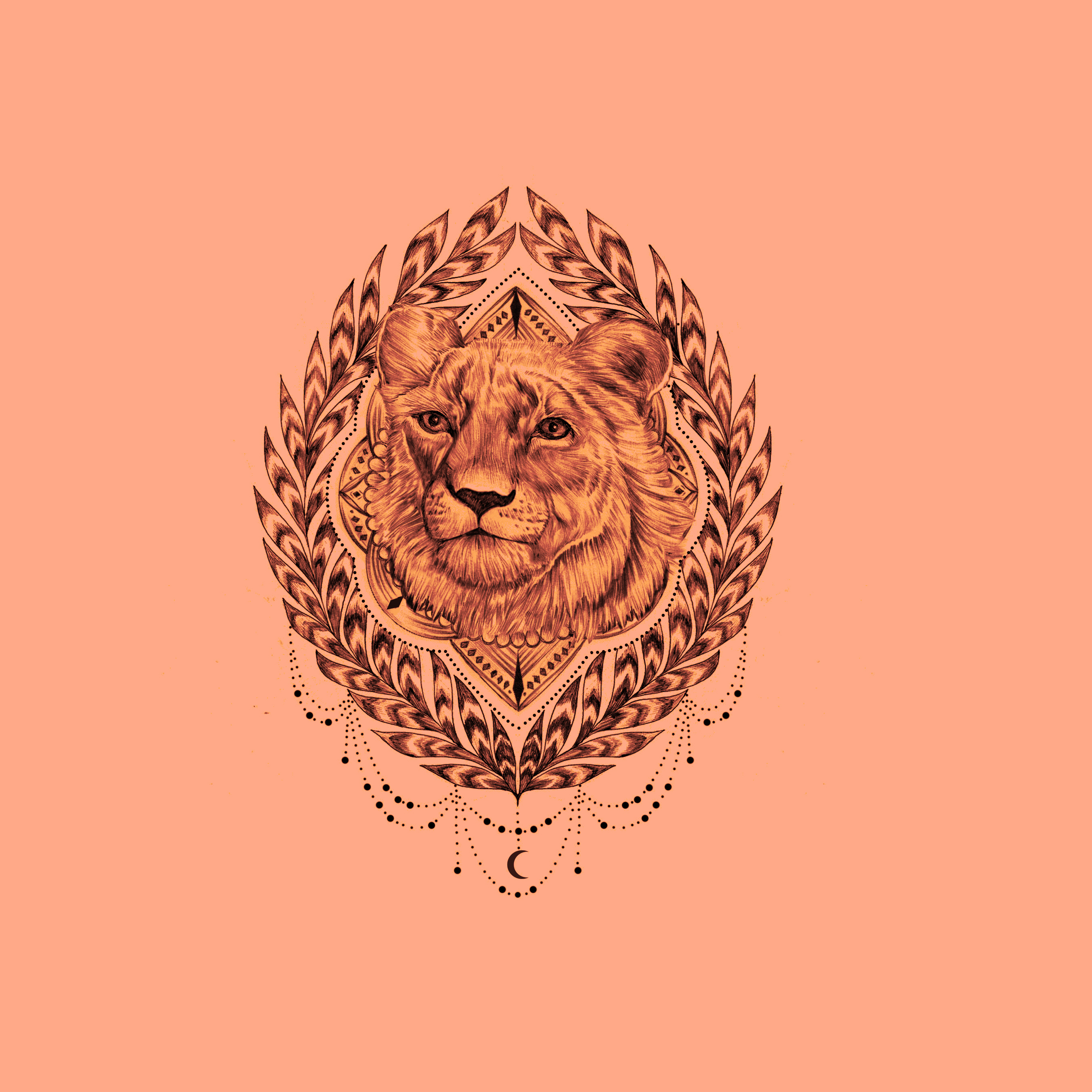 1,0 m Panel Lioness hellrot