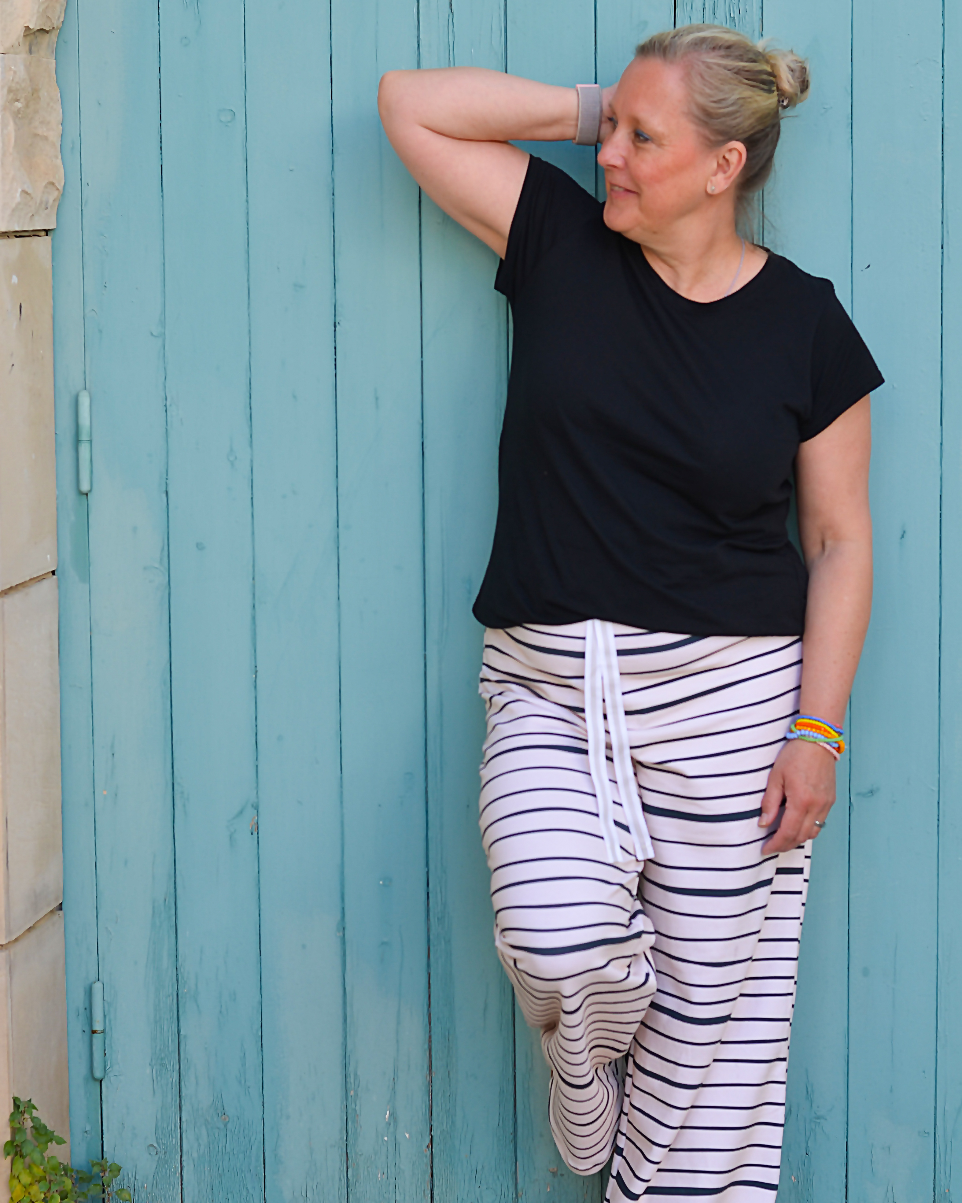 Bio Stoff  - Streifen beige