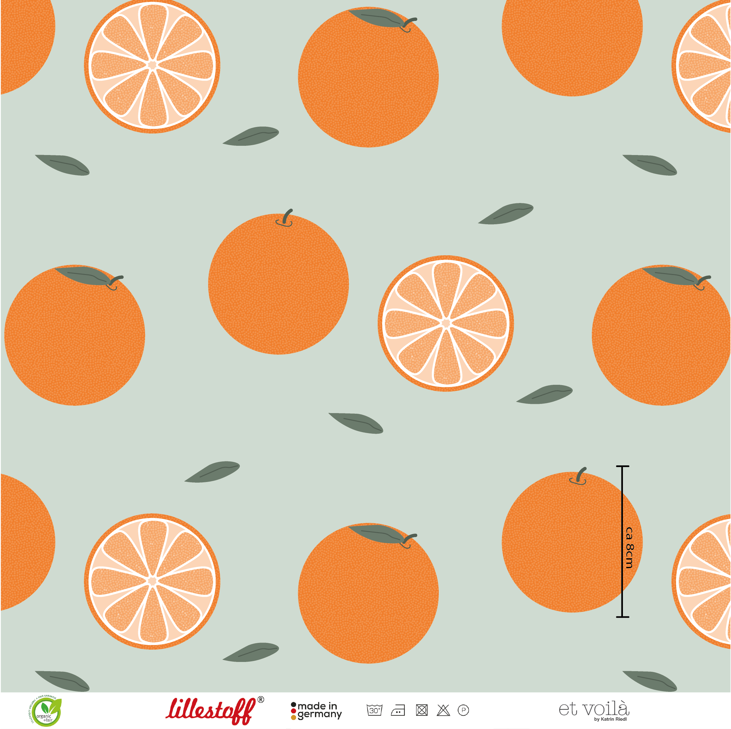 Orangen, altgrün, Webware Orangen, altgrün, Webware