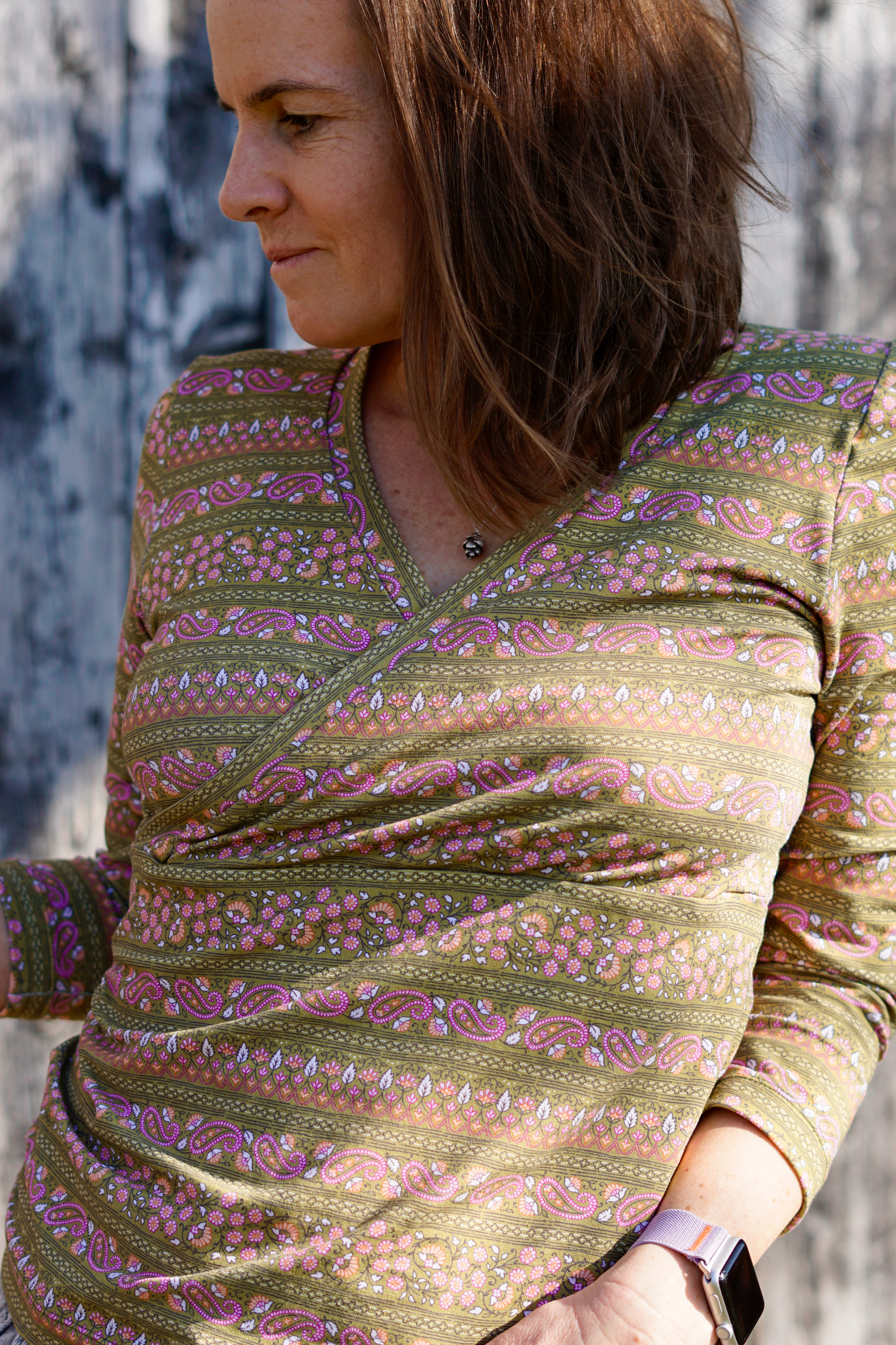 Bio Stoff  - Frühlingsfolklore Mustermix grün