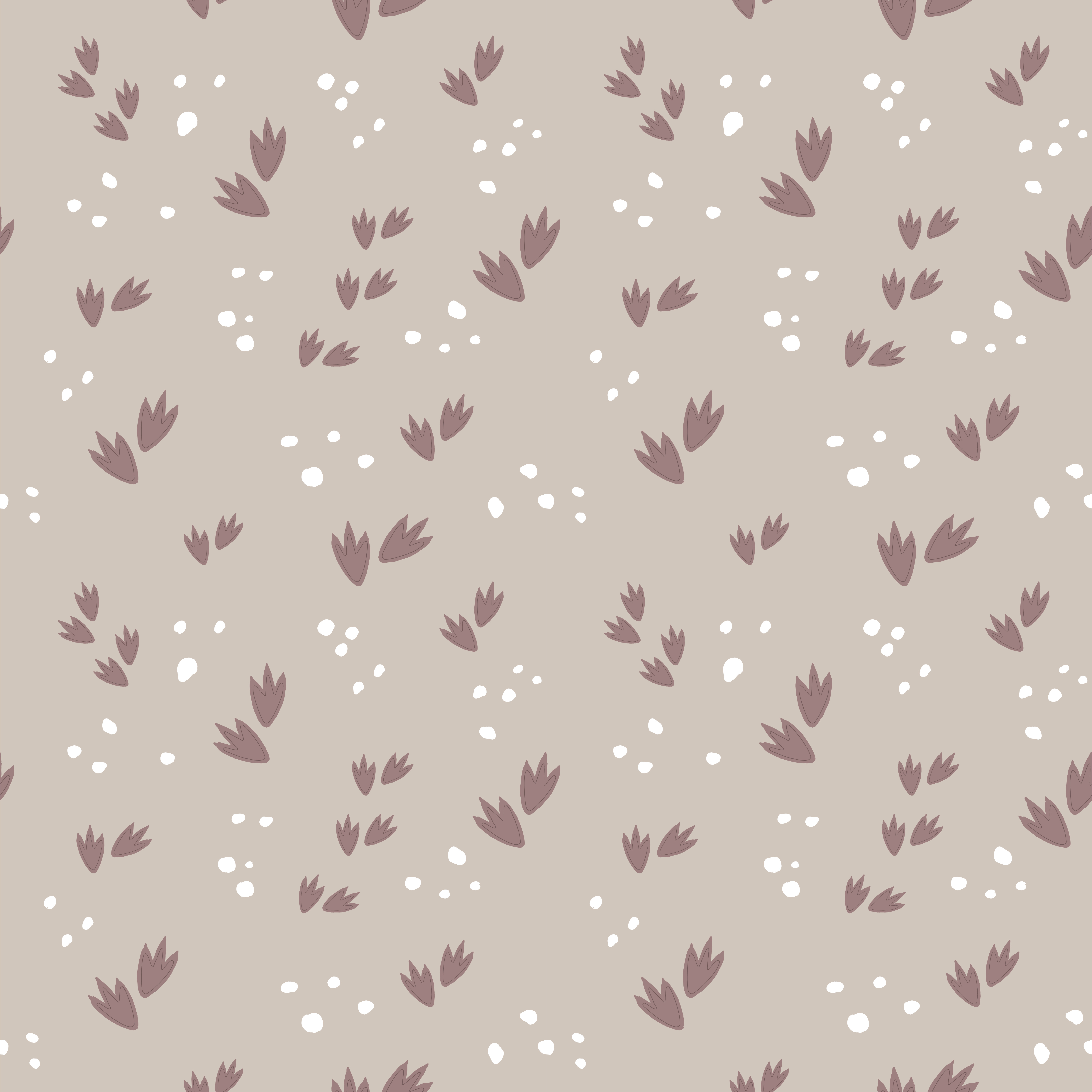 Bio Webware Stoff  -  Little Dinosaur Spuren  - DewiStudio, Dinosaurier, beige, 100% Bio-Baumwolle