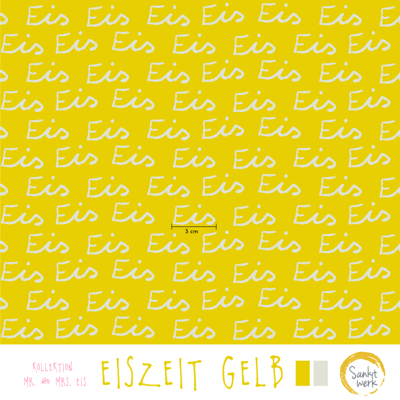 Bio Stoff  -  Eiszeit  - Sanktwerk, Buchstaben & Zahlen, Sommer, gelb