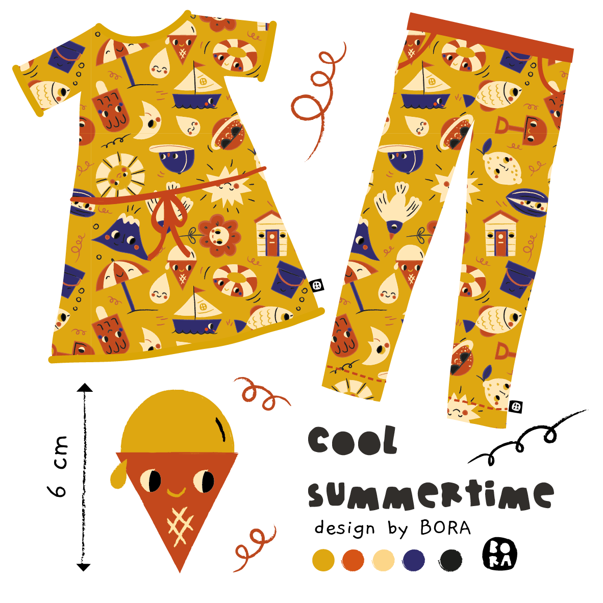 Bio Webware Stoff - Cool Summertime - Bora, gelb, Kinder, Urlaub 100% Bio-Baumwolle Bio Webware Stoff - Cool Summertime - Bora, gelb, Kinder, Urlaub 100% Bio-Baumwolle