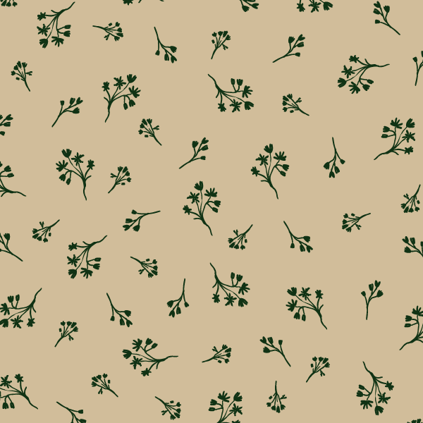 Bio Stoff - Ditsy Flower Sketch beige