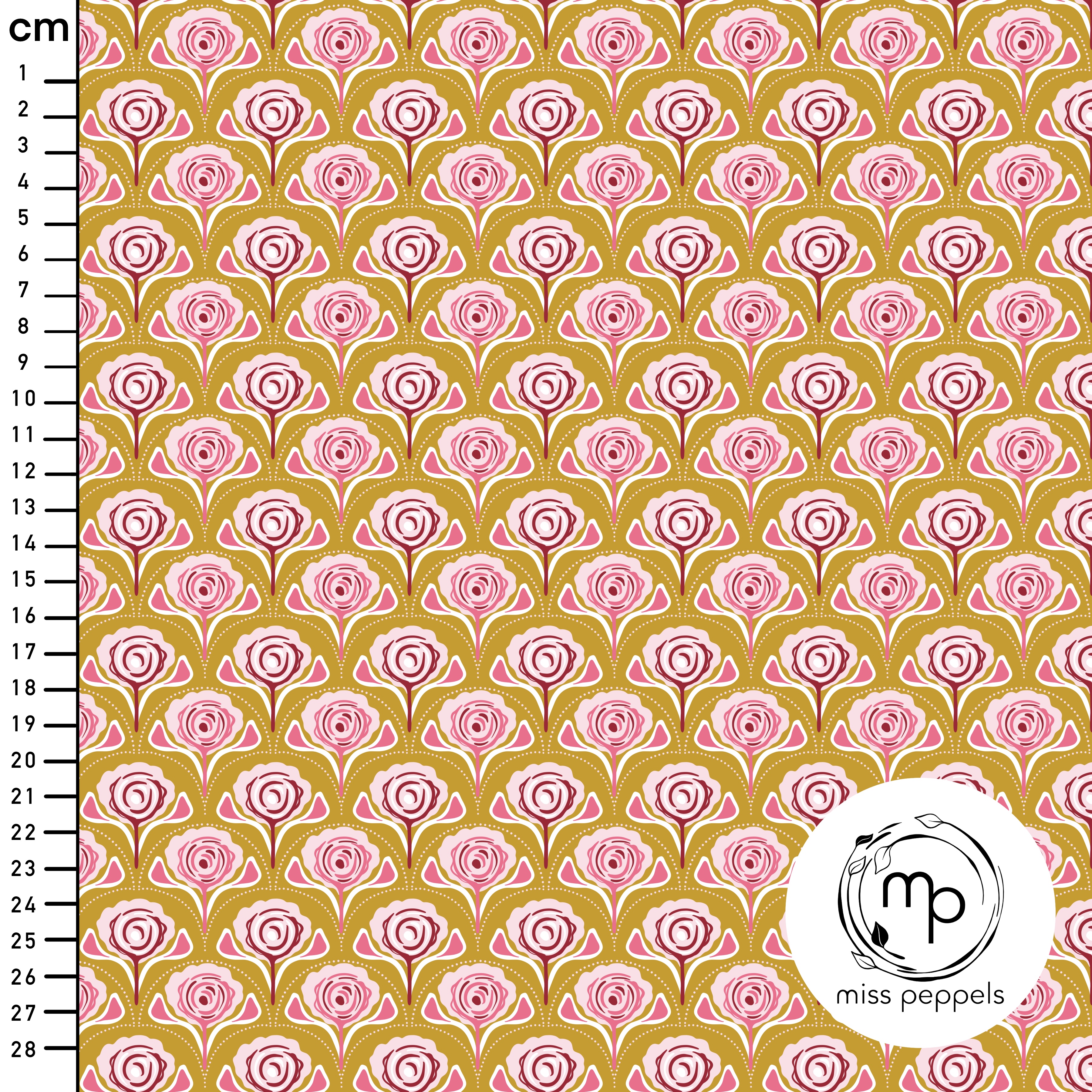 Bio Stoff  - Rosa C - misspeppels, senf, Floral & Blumen