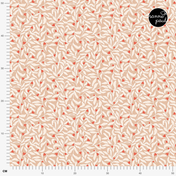 Organic fabric  - Küstenatelier Herzblumen beige