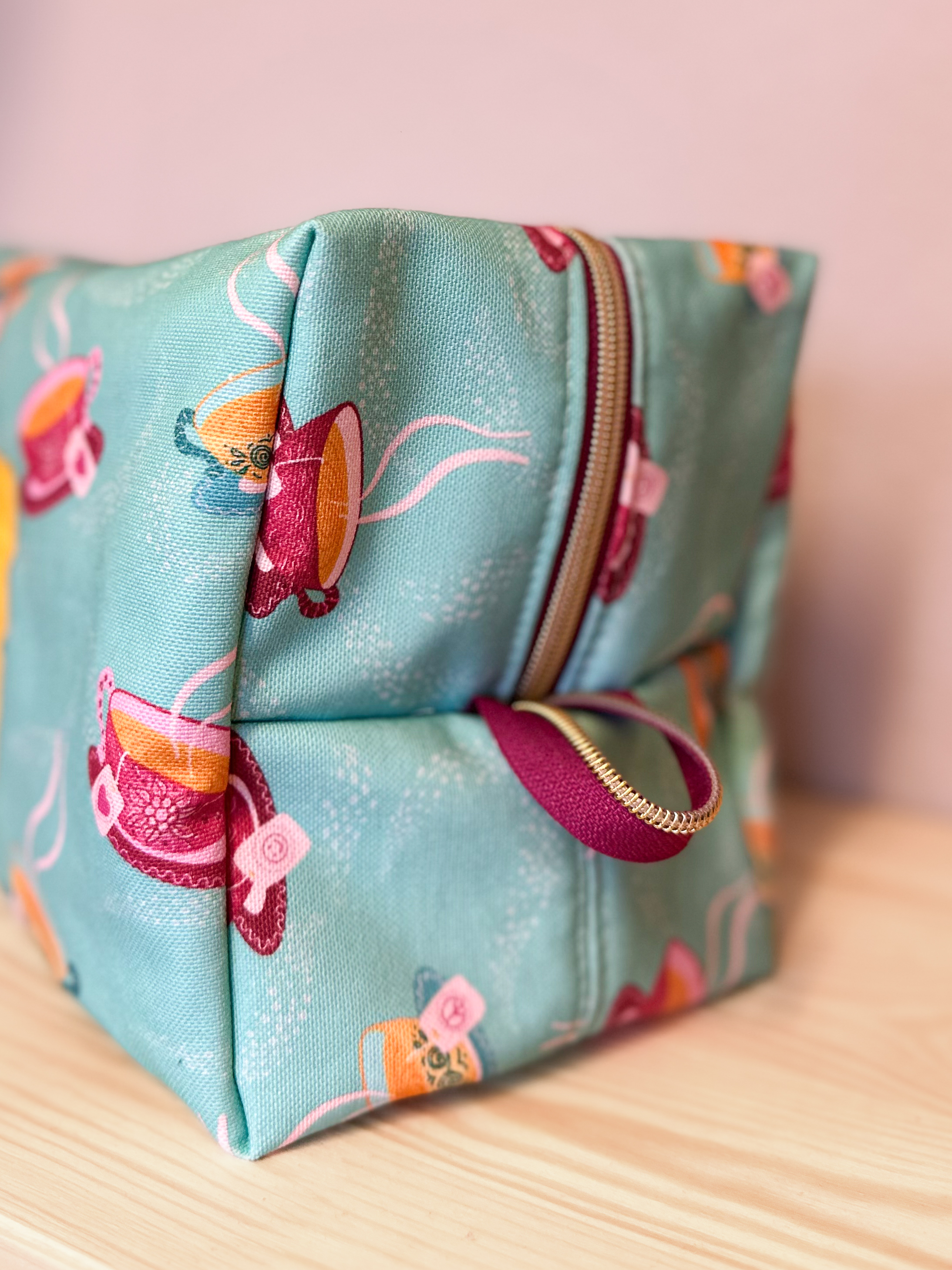 Organic Fabric  - Teetassen Blau