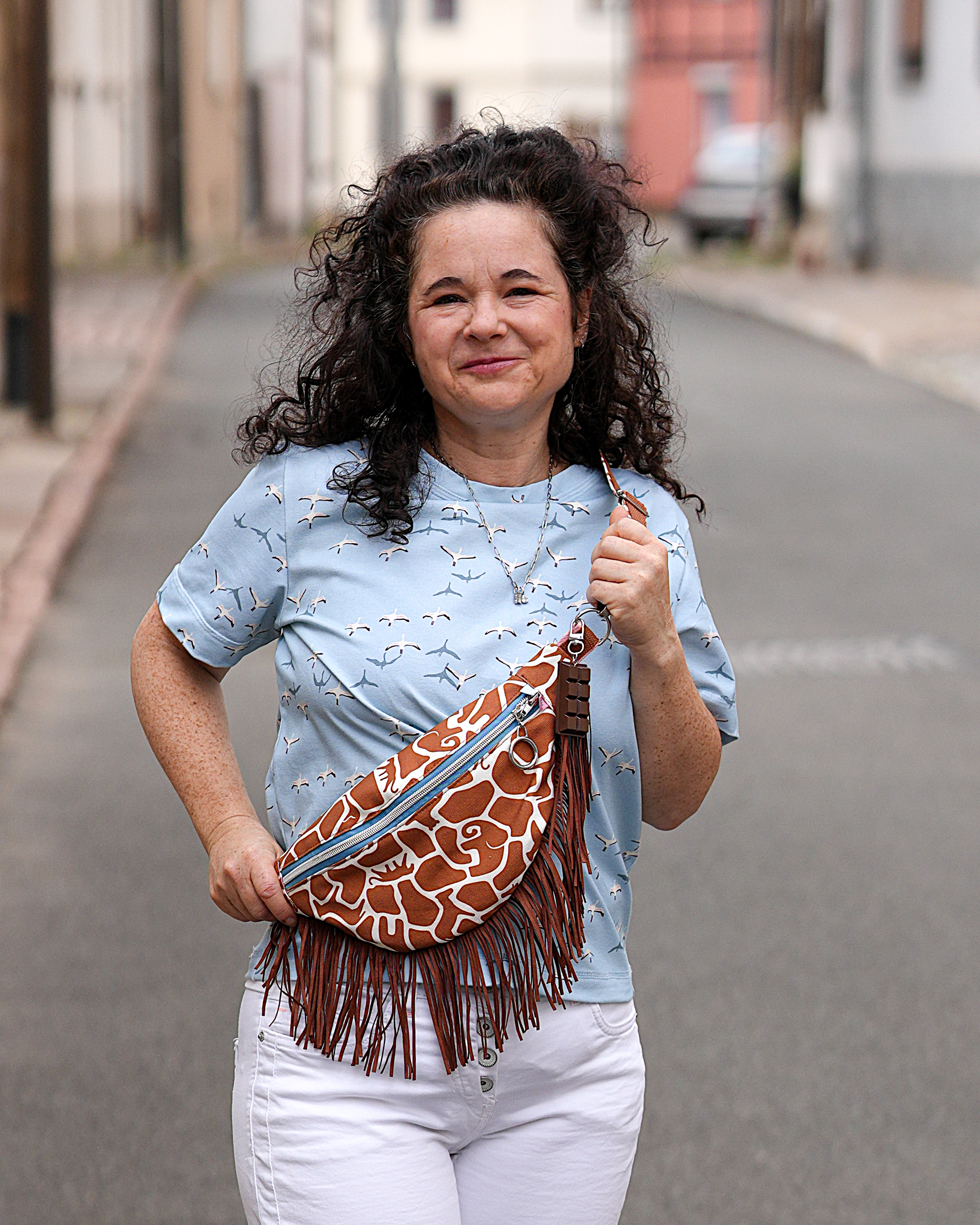 Organic fabric - Safari Luxe Giraffen Labyrinth brown