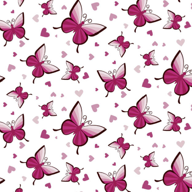 Bio Stoff - Schmetterlinge Fliegen rosa - misspeppels