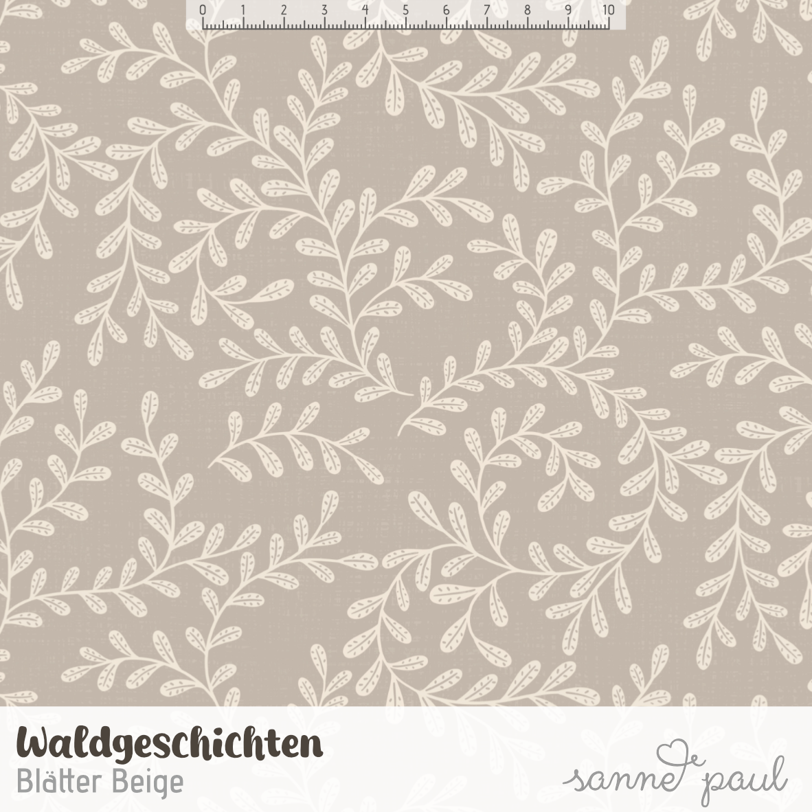 Bio Stoff - Waldgeschichten Blätter Beige von Sanne Paul in beige