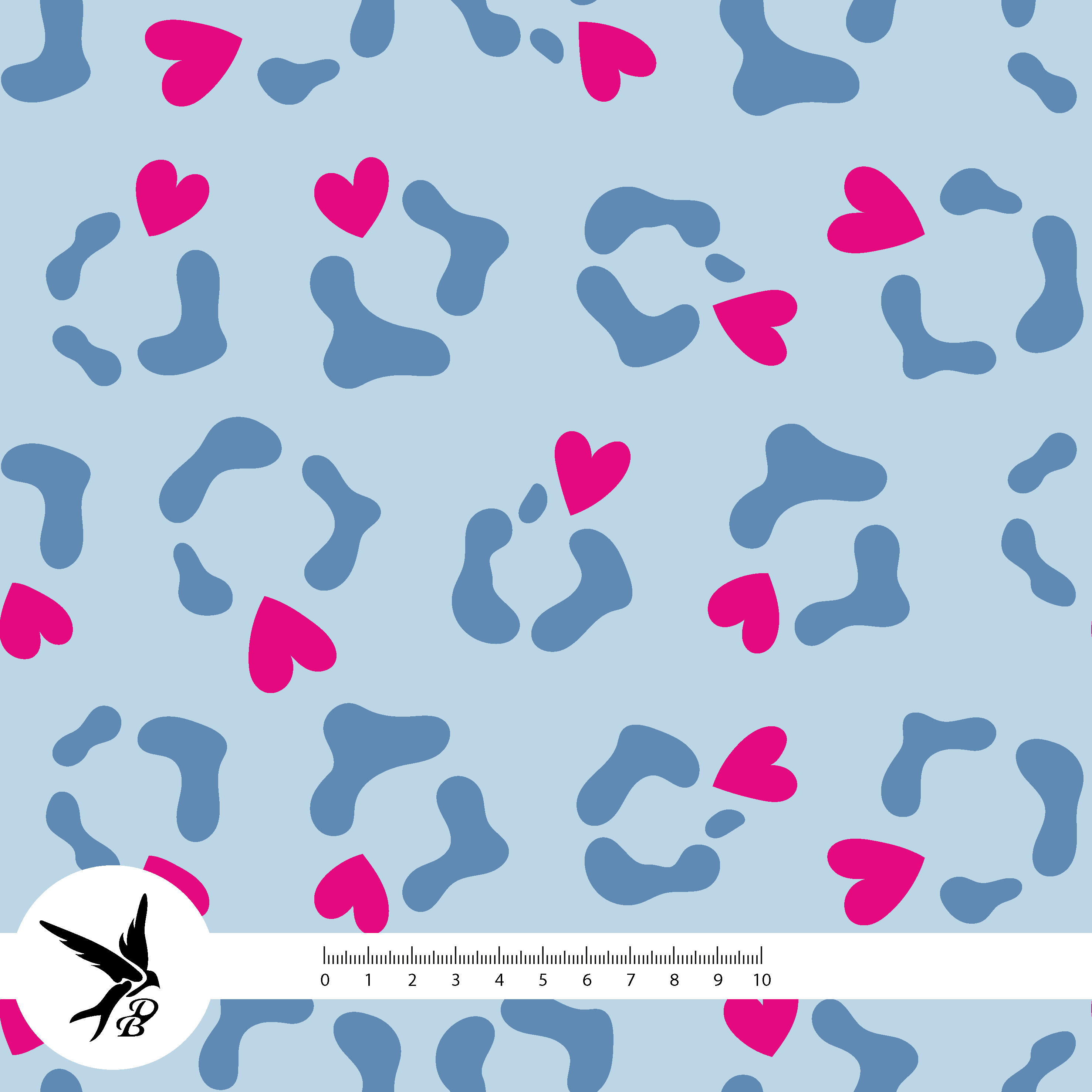Bio Stoff - Leo Patch Leo Herz Blau von Daniela Bonn in blau