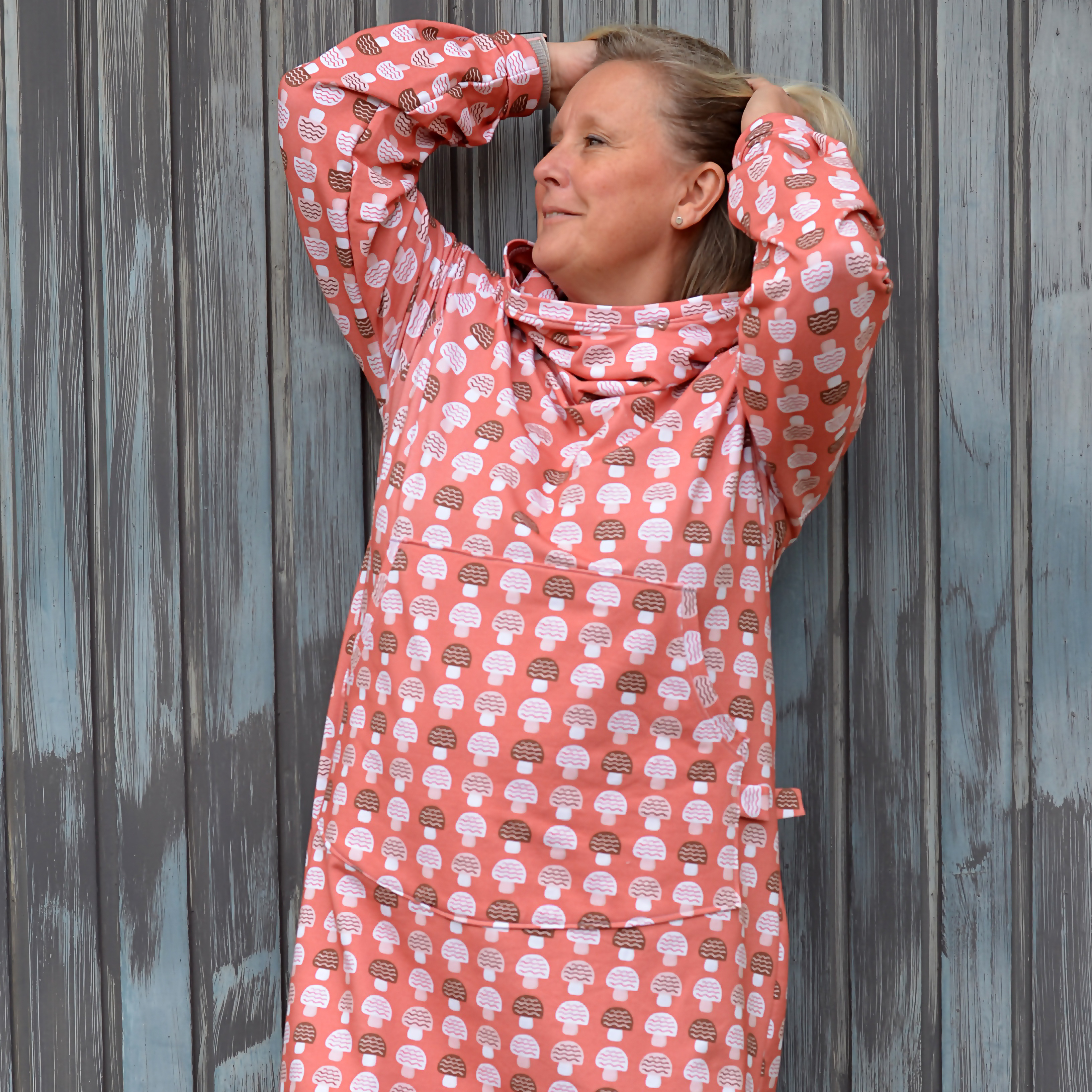 Organic Fabric - Mushroom Field Mauve3 by misspeppels in purple