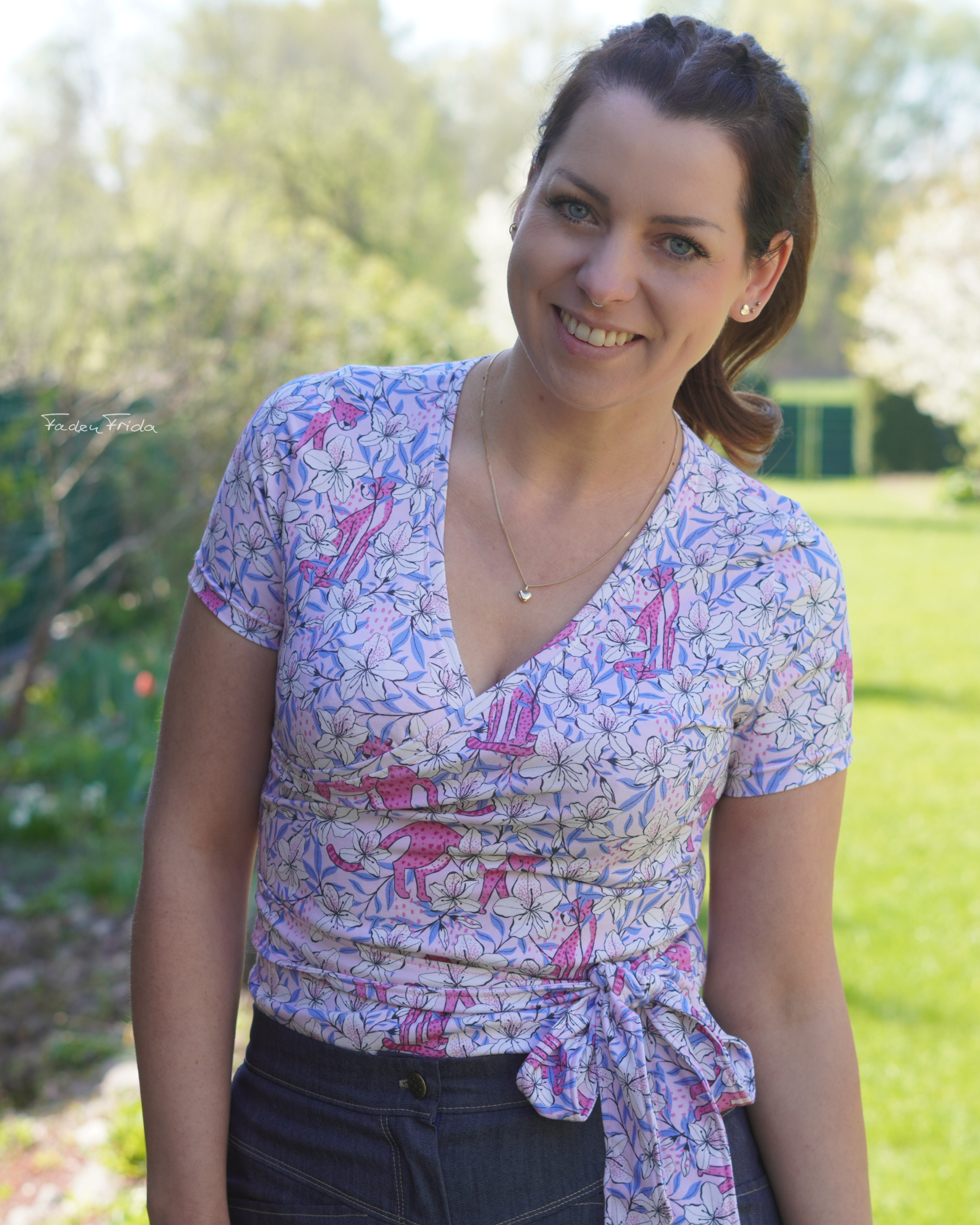 Organic fabric - Leoparden und Azaleen pink