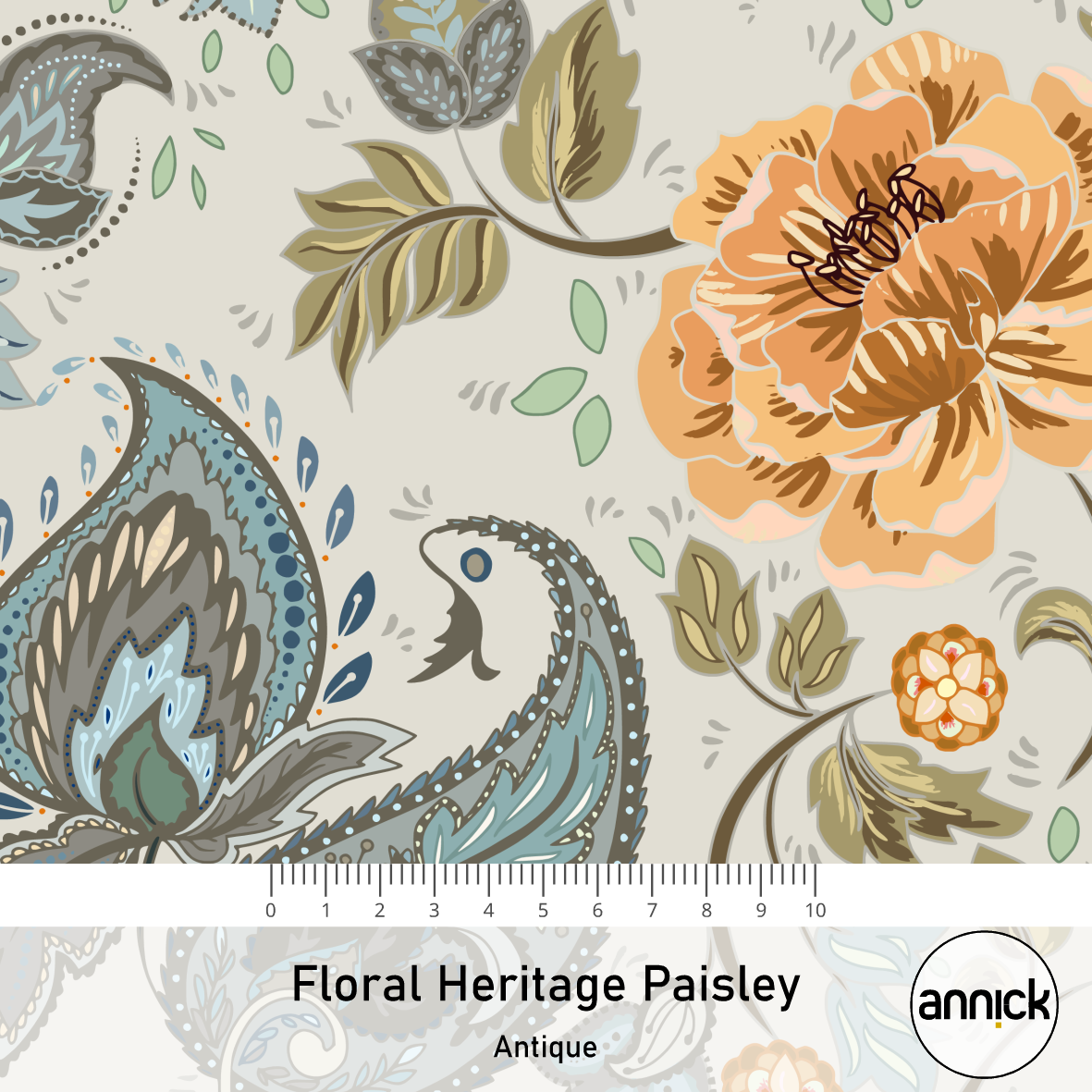 Bio Stoff - Floral Heritage Paisley Antique von Annick in beige Bio Stoff - Floral Heritage Paisley Antique von Annick in beige