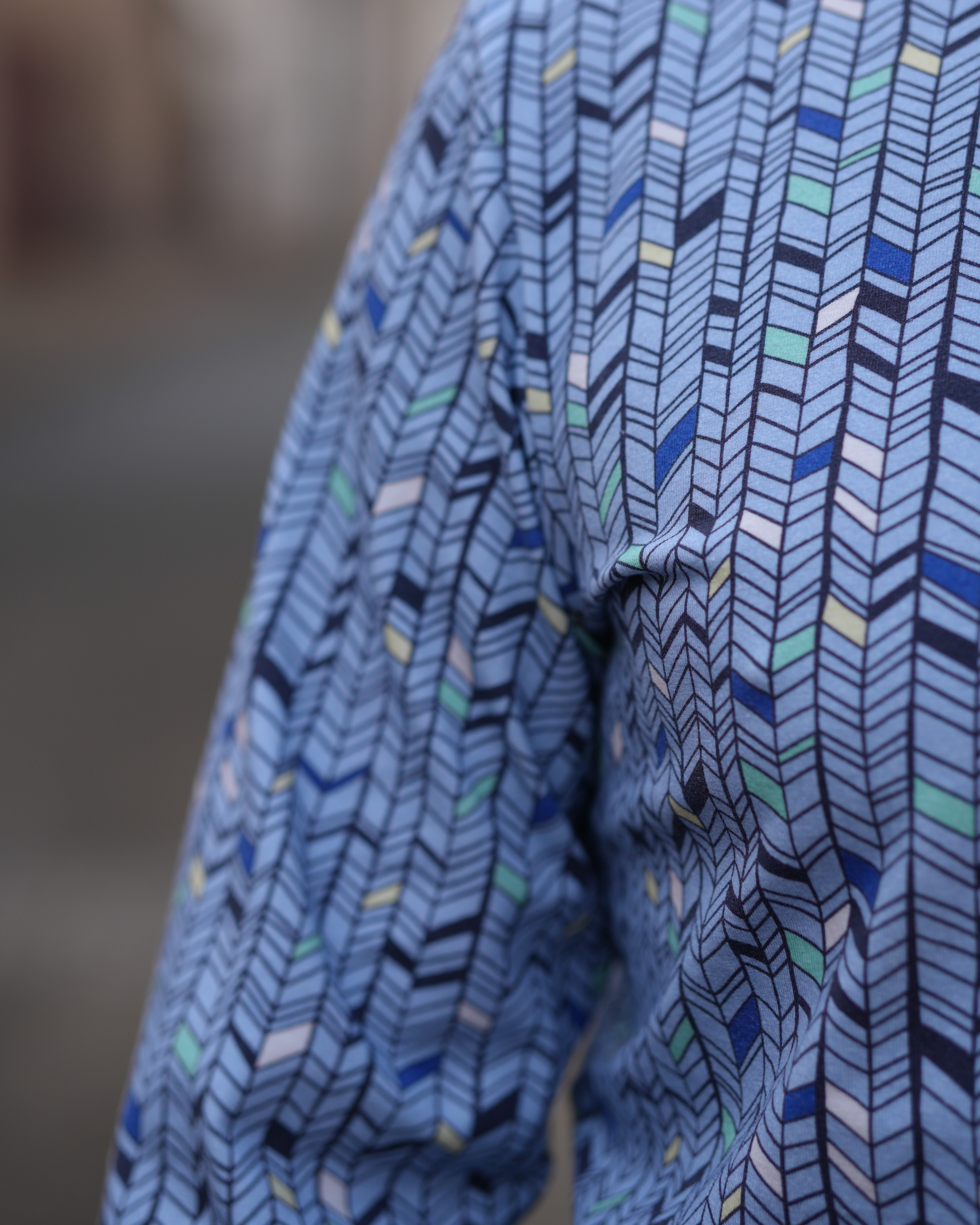 Organic fabric  - Colourful Herringbone creme