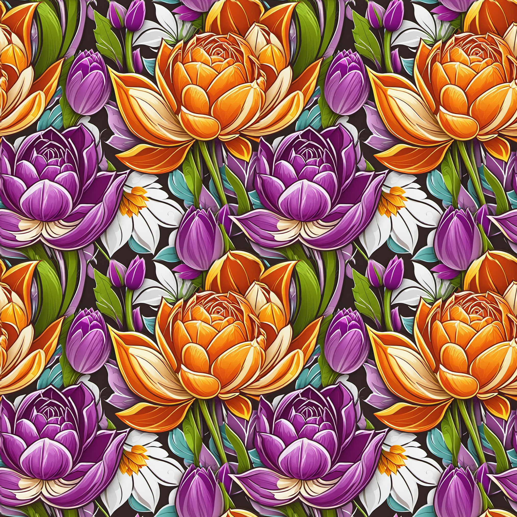 Bio Webware Stoff  -  Königliche Blumenpracht  - LilleSelection, Frühling, Floral & Blumen, bunt, 100% Bio-Baumwolle