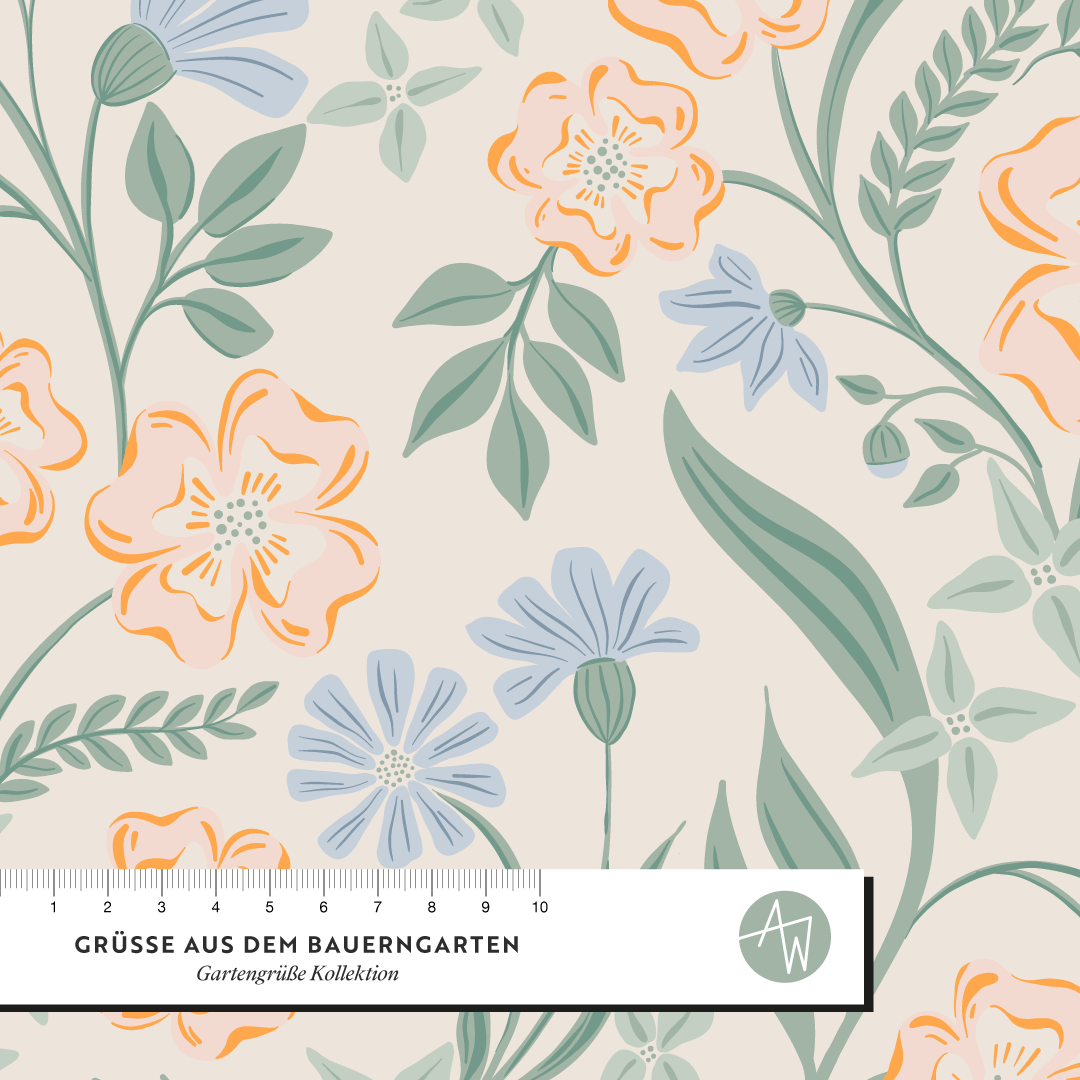 Organic Fabric  - Grüße aus dem Bauerngarten