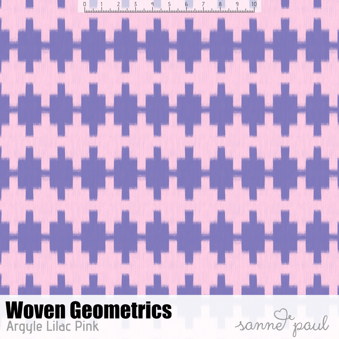 Bio Stoff - Woven Geometrics Argyle lila, pink