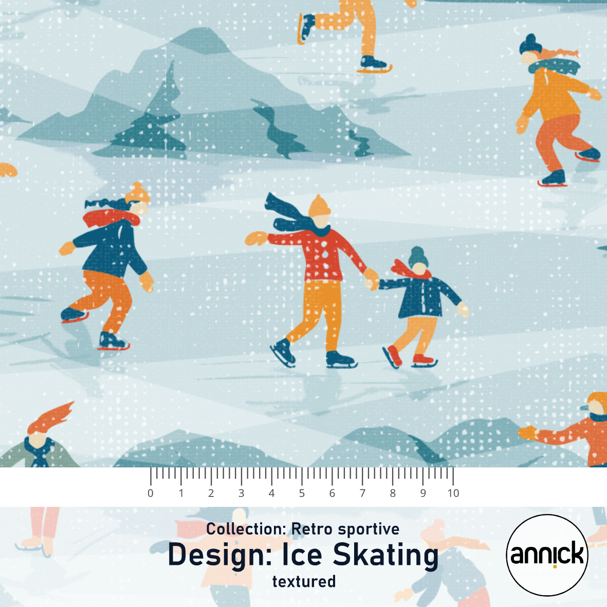 Bio Summersweat Stoff - Retro Sportive Ice Skating Textured - Annick, Winter, Sport, blau, Breite 150 cm Bio Summersweat Stoff - Retro Sportive Ice Skating Textured - Annick, Winter, Sport, blau, Breite 150 cm