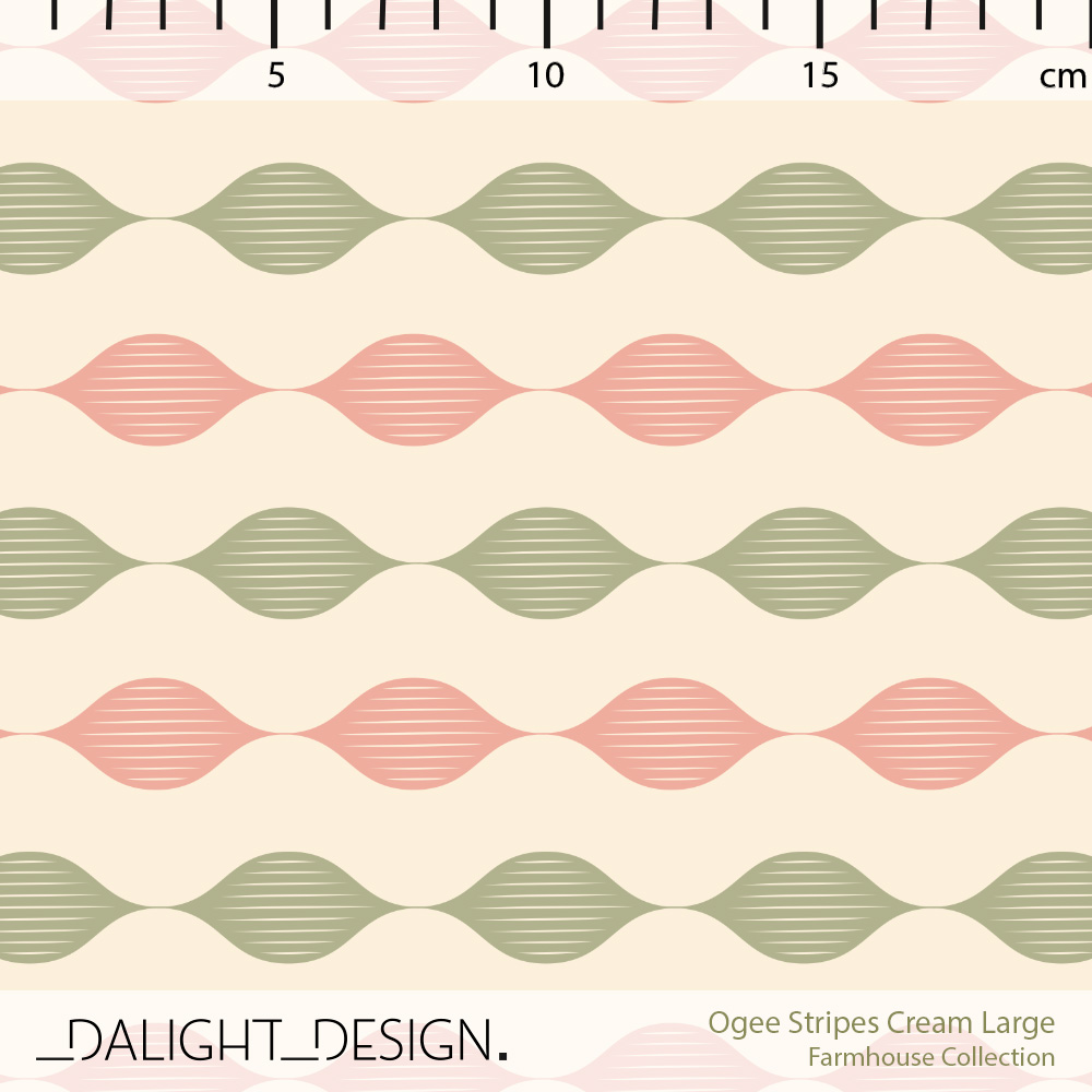 Bio Webware Stoff - Ogee Stripes Cream Large - DalightDesign, creme, Geometrische Muster, 100% Bio-Baumwolle Bio Webware Stoff - Ogee Stripes Cream Large - DalightDesign, creme, Geometrische Muster, 100% Bio-Baumwolle