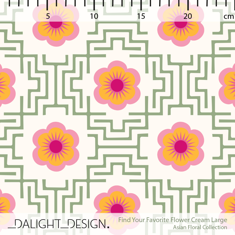 Bio Fabric - Find Your Favorite Flower Cream Large by Dalight Design in cream