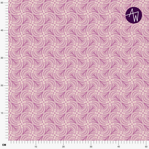 Organic fabric - Petite Broderie violett