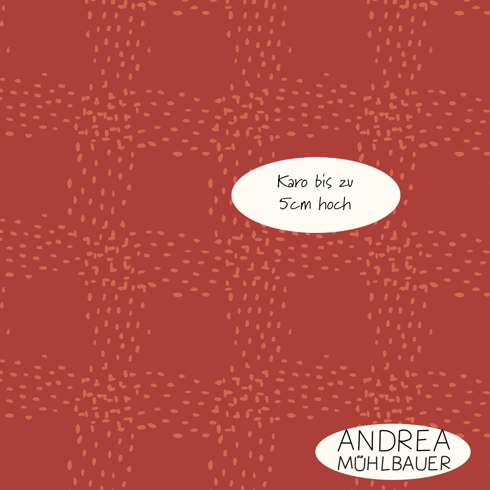 Bio Fabric - Koernerkaro Dark Red by Andrea Muehlbauer in red