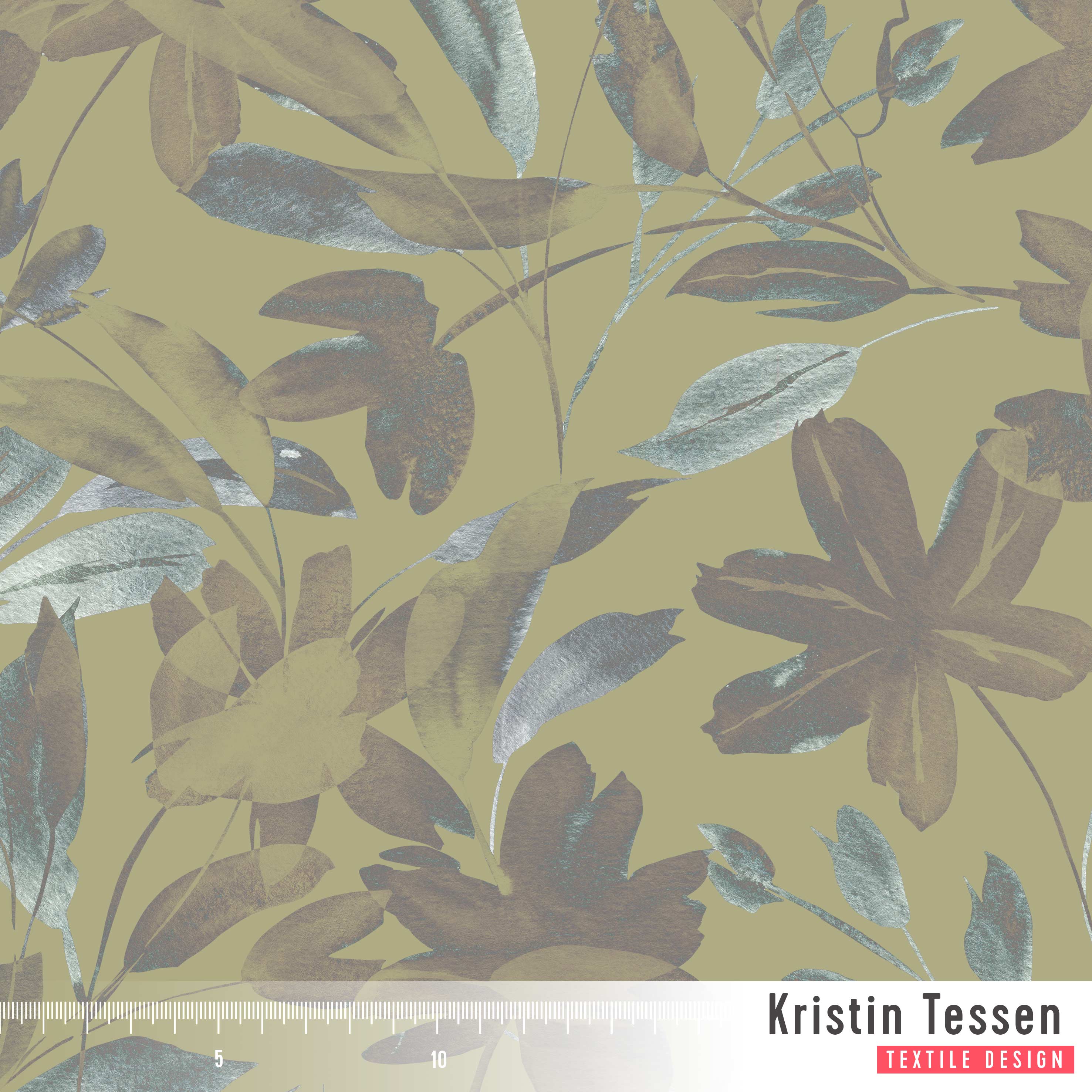 Bio Stoff - Floral Dance Lemongras von Kristin Tessen in beige