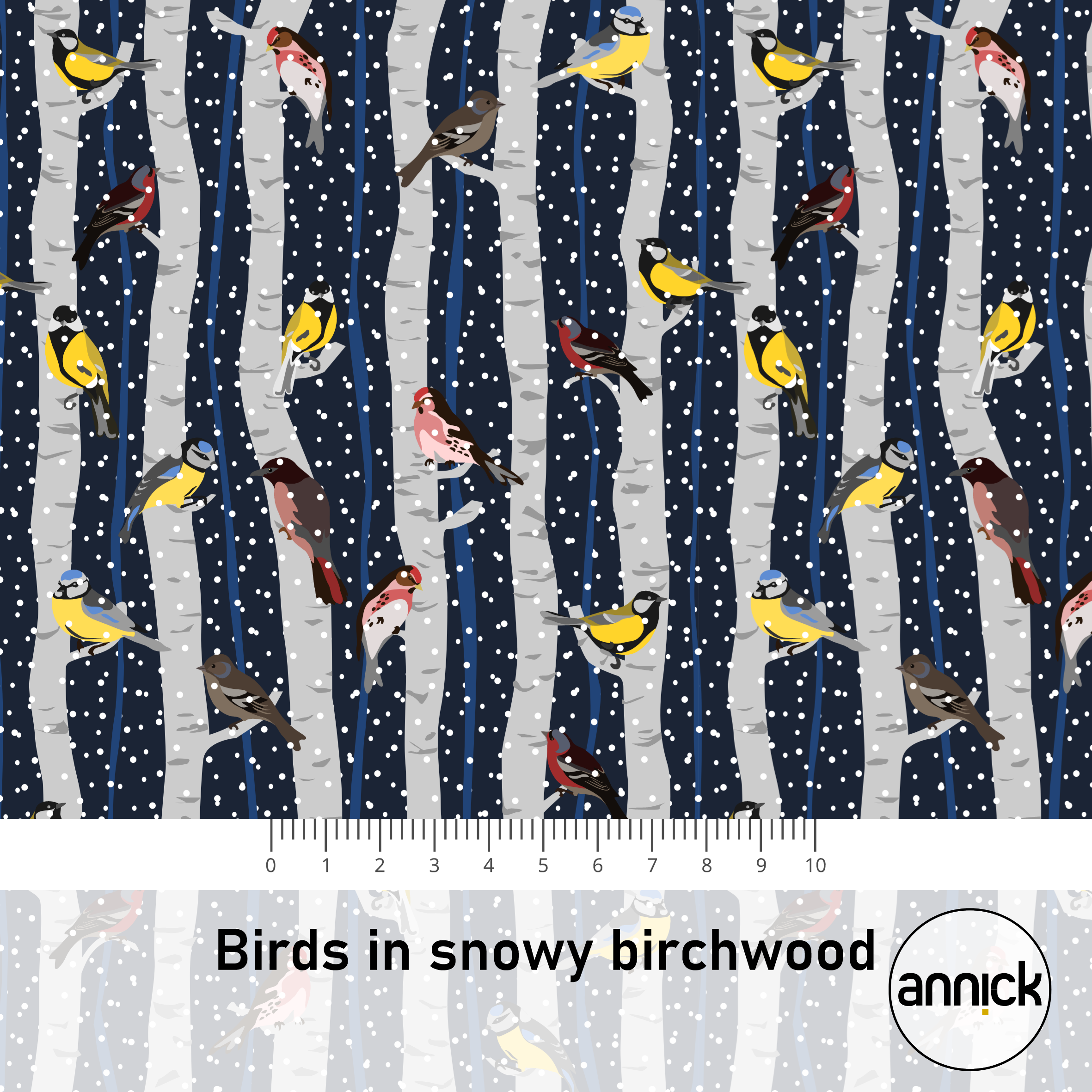 Birds in Snowy Birchwood Birds in Snowy Birchwood