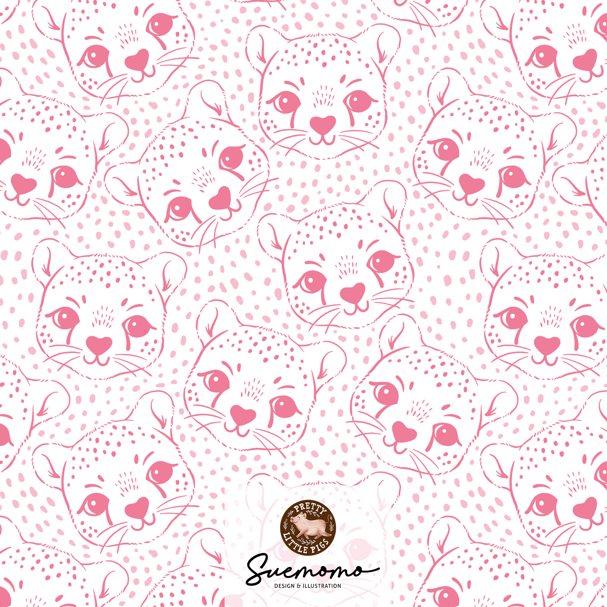 Cheetah Love Heads pink