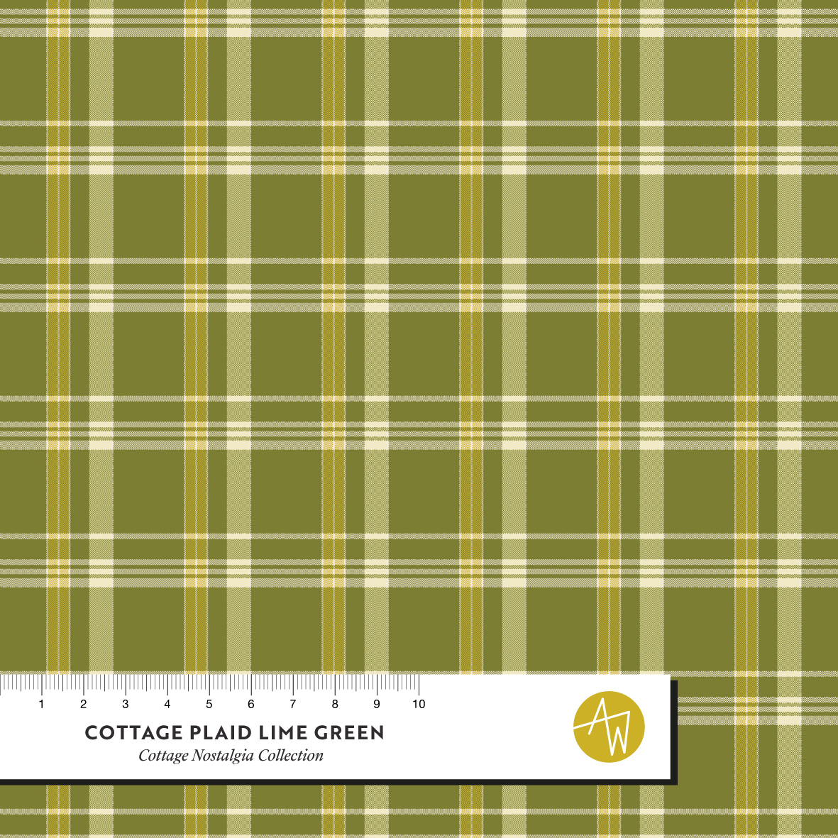 Bio Stoff - Cottage Plaid Lime Green von Alexandra Weise in grün
