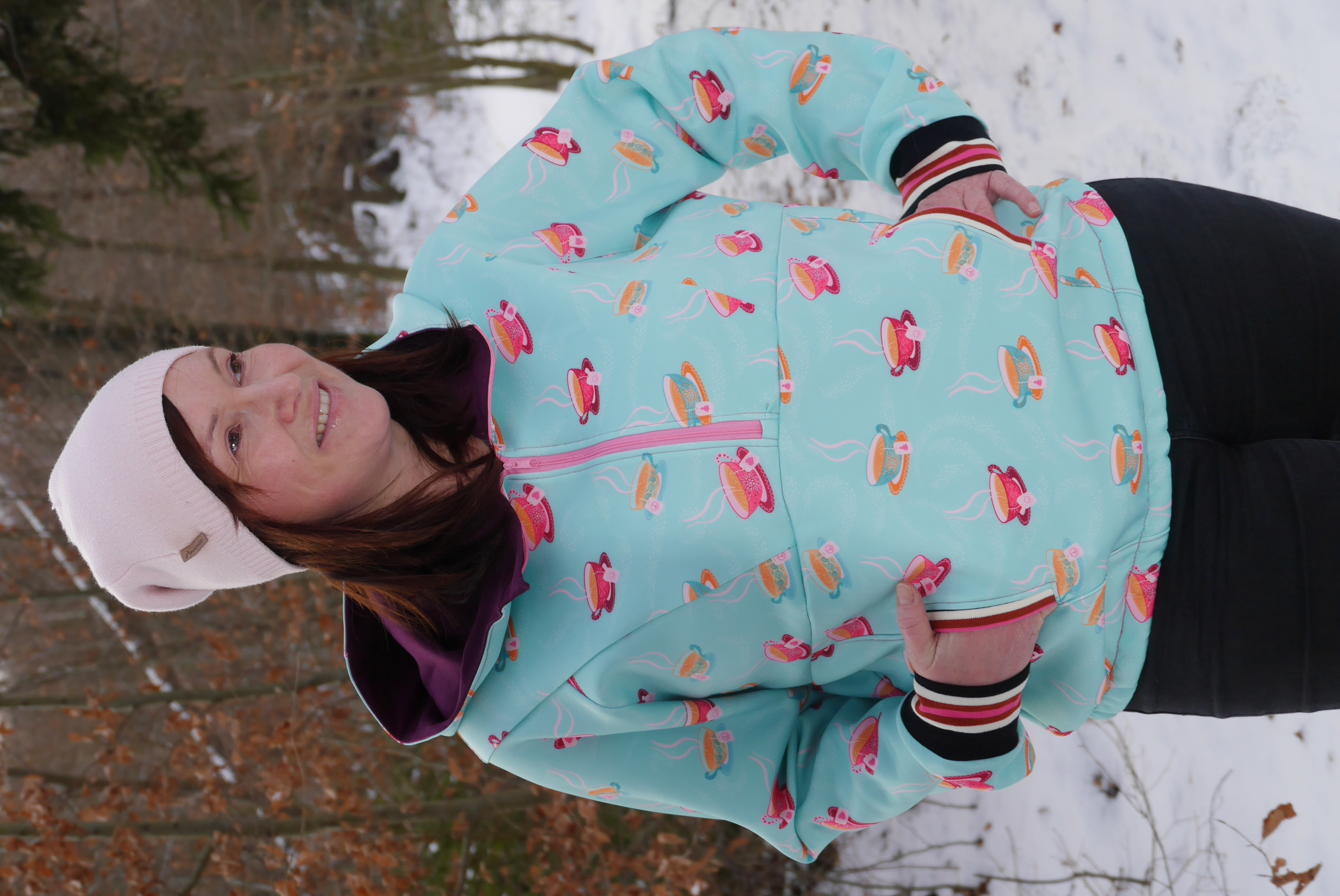 Organic Fabric  - Teetassen Blau