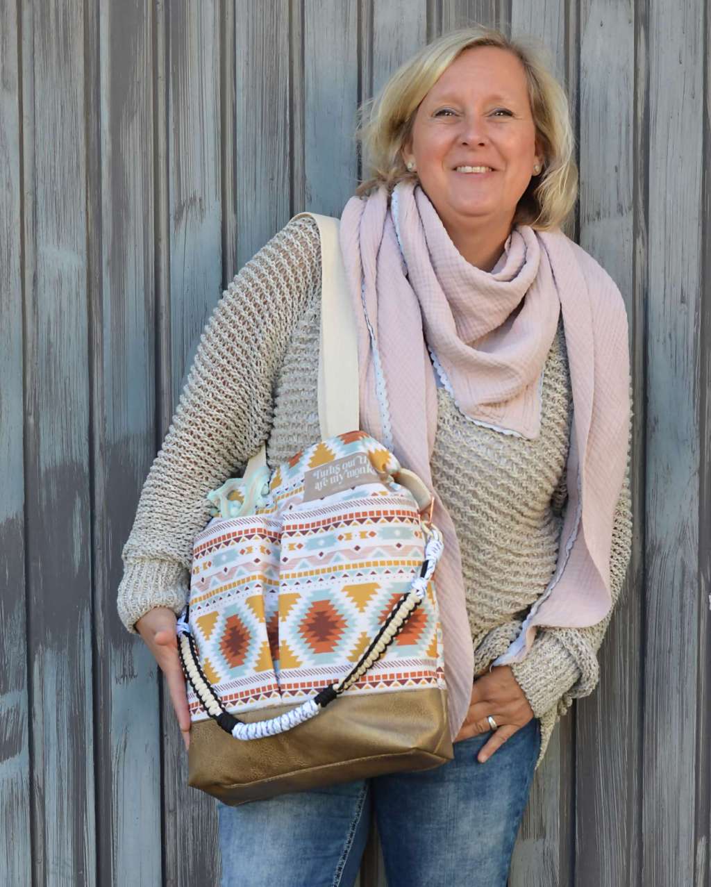 Bio Stoff - Wild West Weaves Stripes Cream von Sanne Paul in creme