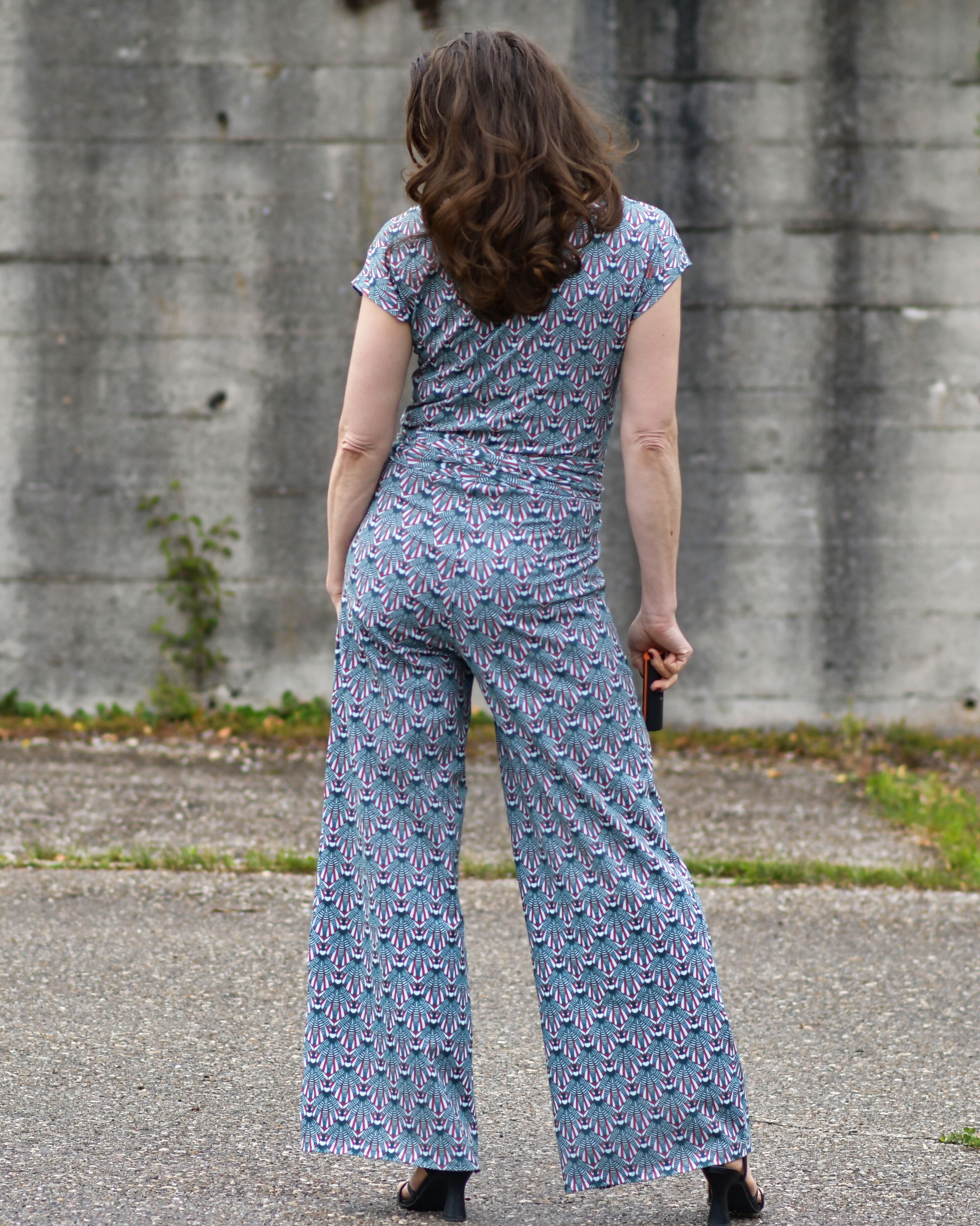 Organic fabric - Nordlicht red