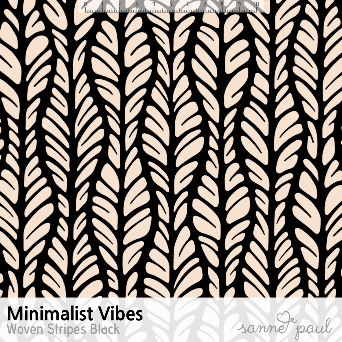 Bio Stoff - Minimalist Vibes Woven Stripes Black von Sanne Paul in schwarz